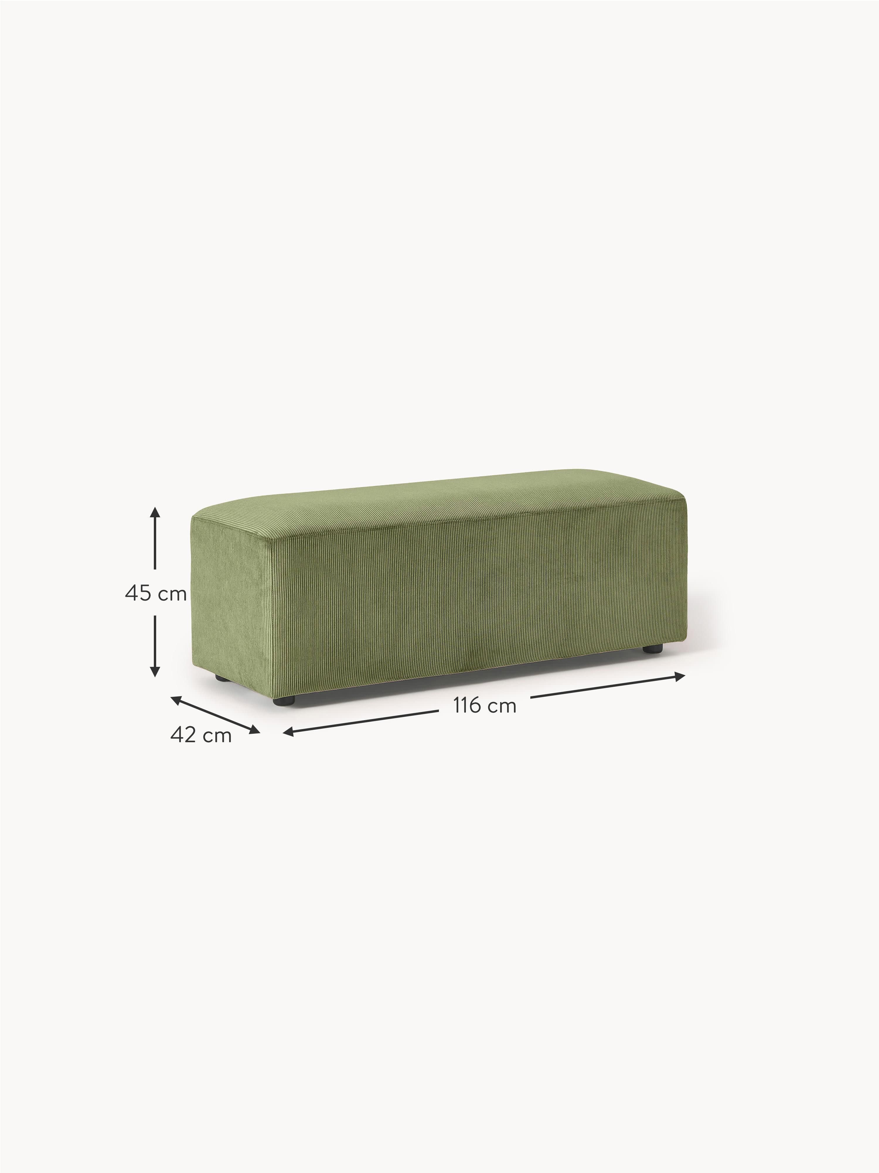 Melva XL Corduroy Ottoman, W 116 x D 42 cm