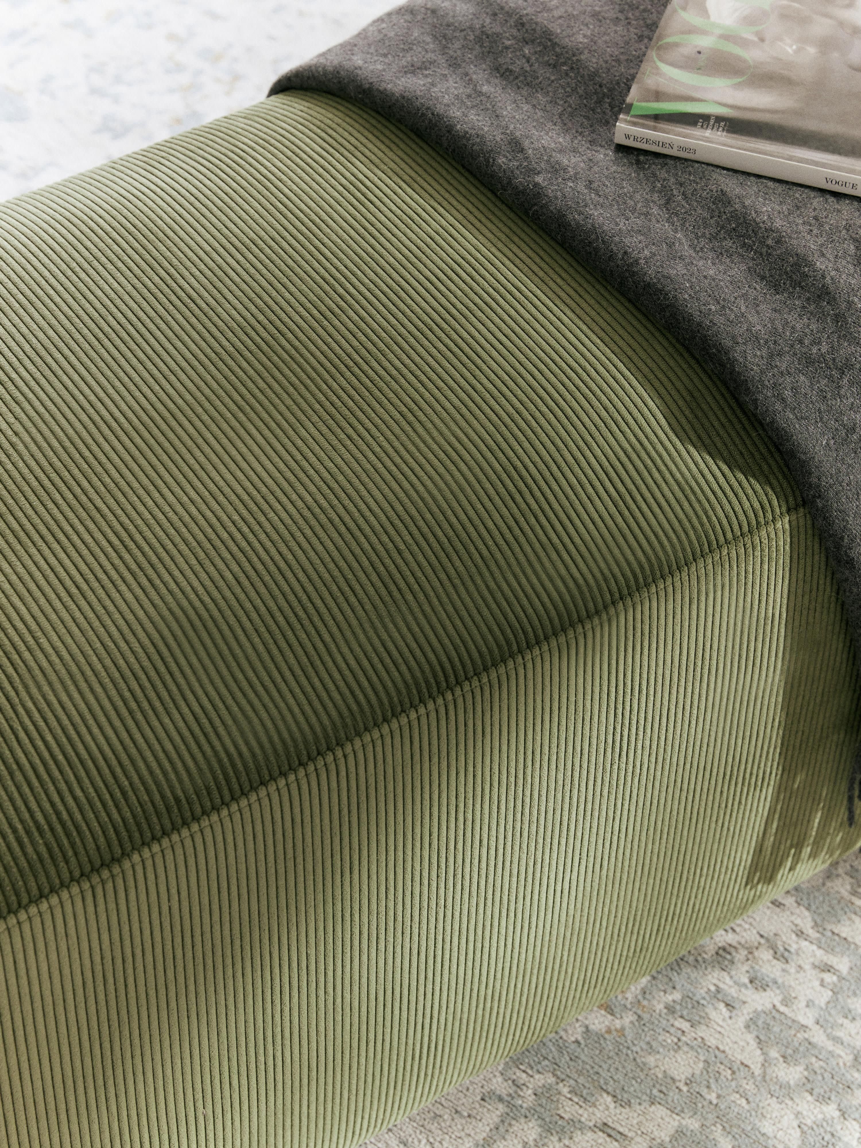 Melva XL Corduroy Ottoman, W 116 x D 42 cm