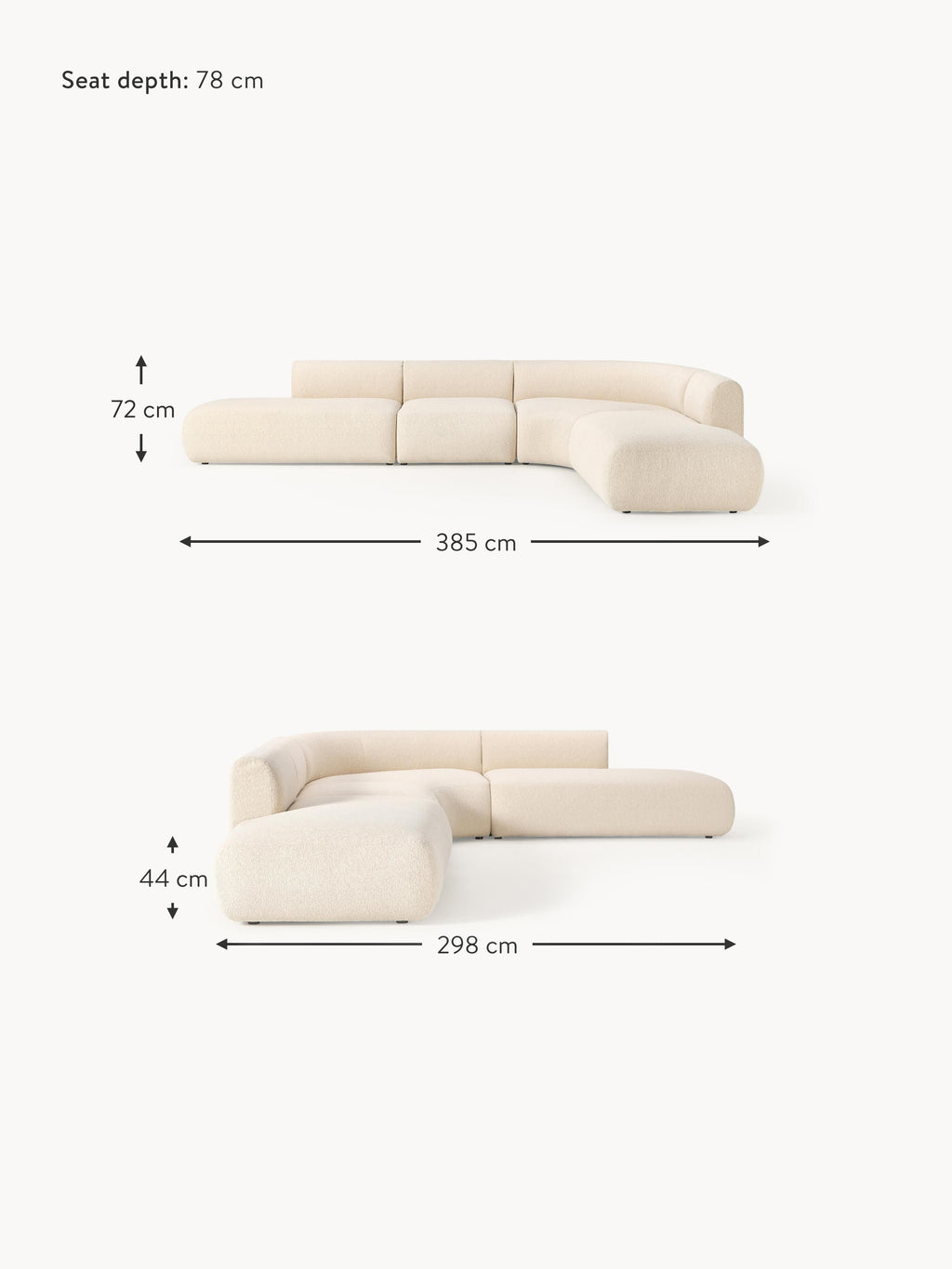 Sofia XL Modular Bouclé Corner Sofa