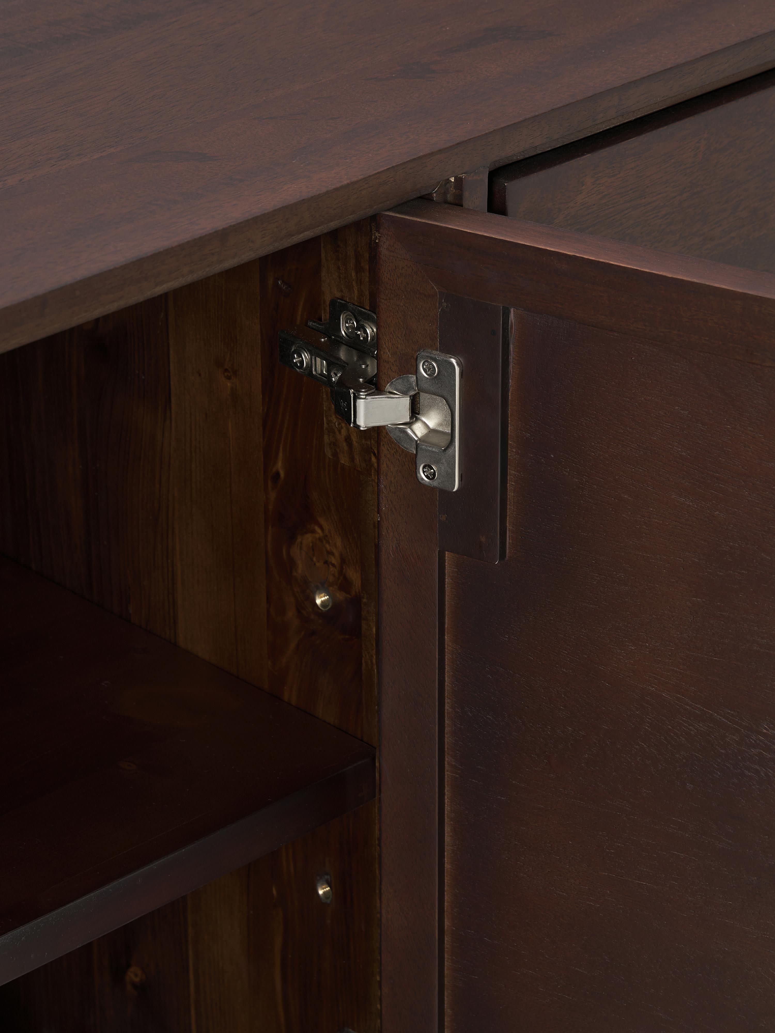 Luca XL Mango Wood Sideboard with Herringbone Pattern