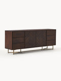 Gallery image 1 - XL Mango Wood Sideboard Luca with Herringbone Pattern