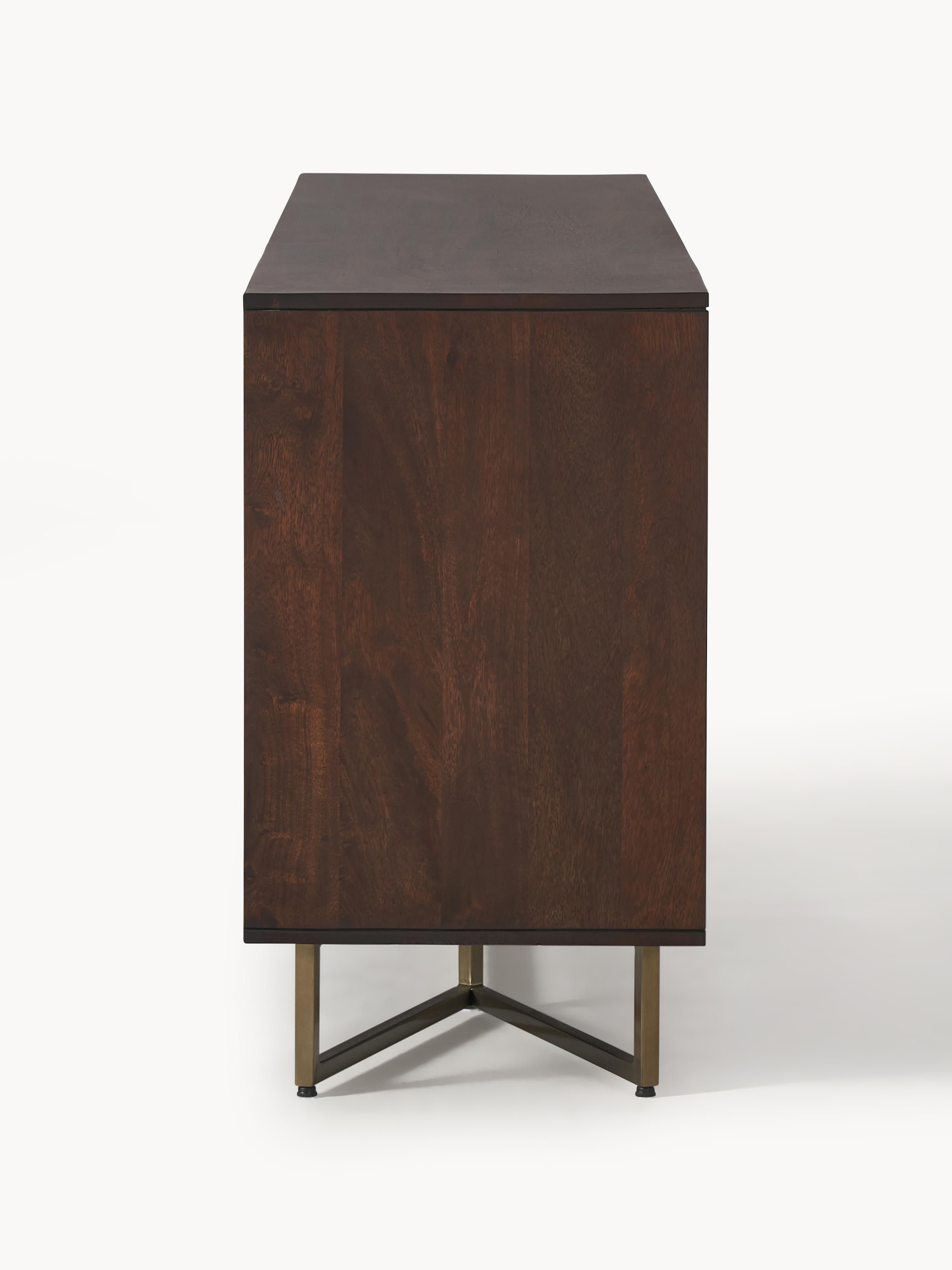 Luca XL Mango Wood Sideboard with Herringbone Pattern