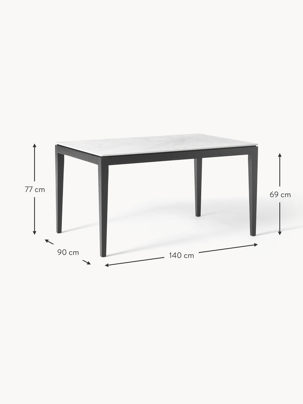 Jackson Marble Effect Dining Table, in various sizes