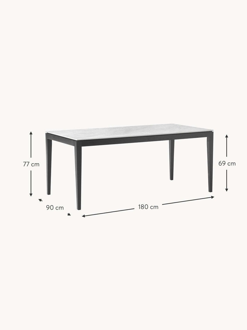 Jackson Marble Effect Dining Table, in various sizes