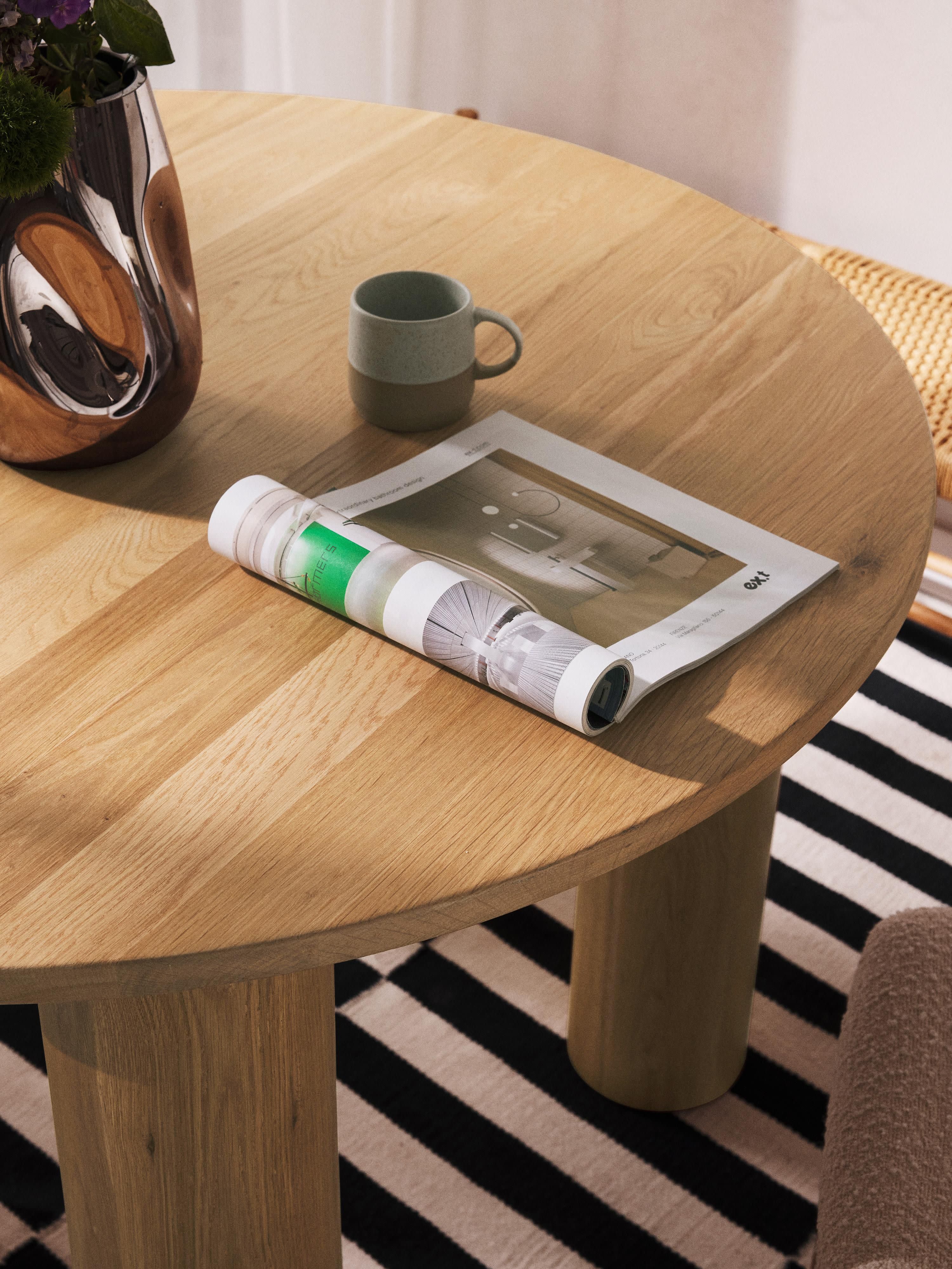 Ohana Round Oak Wood Dining Table, Ø 120 cm