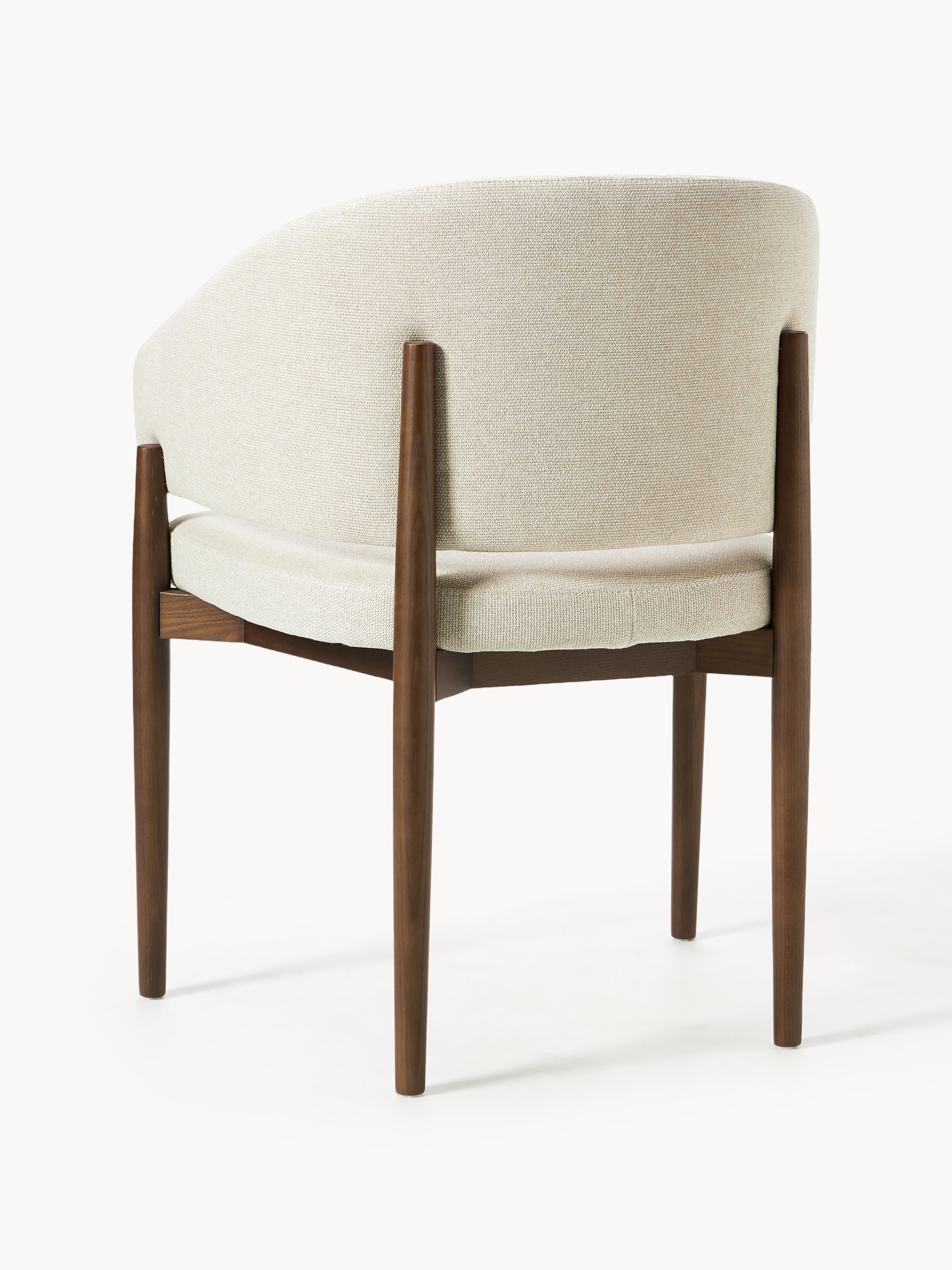 Nemo Upholstered Ash Wood Dining Chair with Armrests