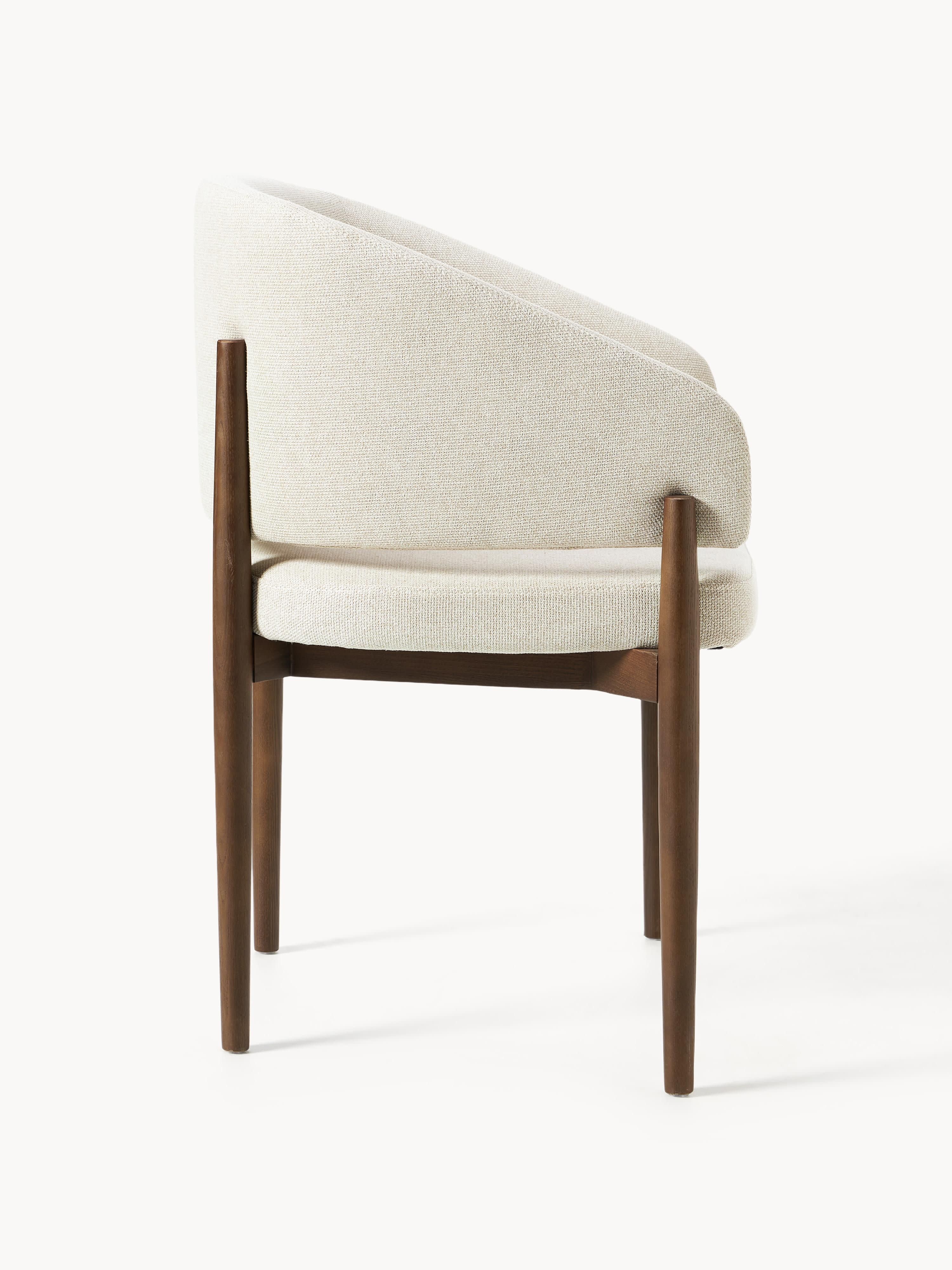 Nemo Upholstered Ash Wood Dining Chair with Armrests
