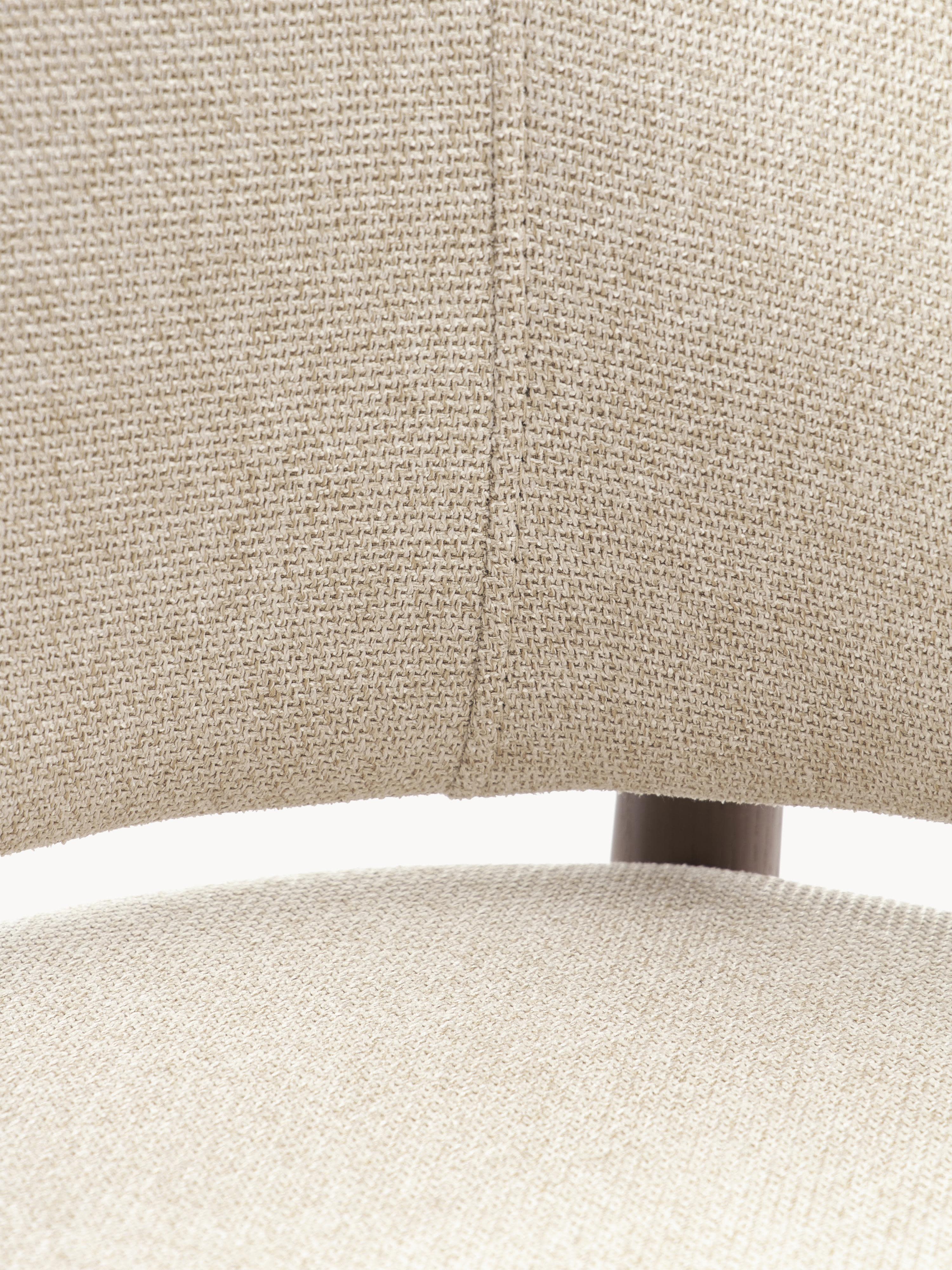 Nemo Upholstered Ash Wood Dining Chair with Armrests