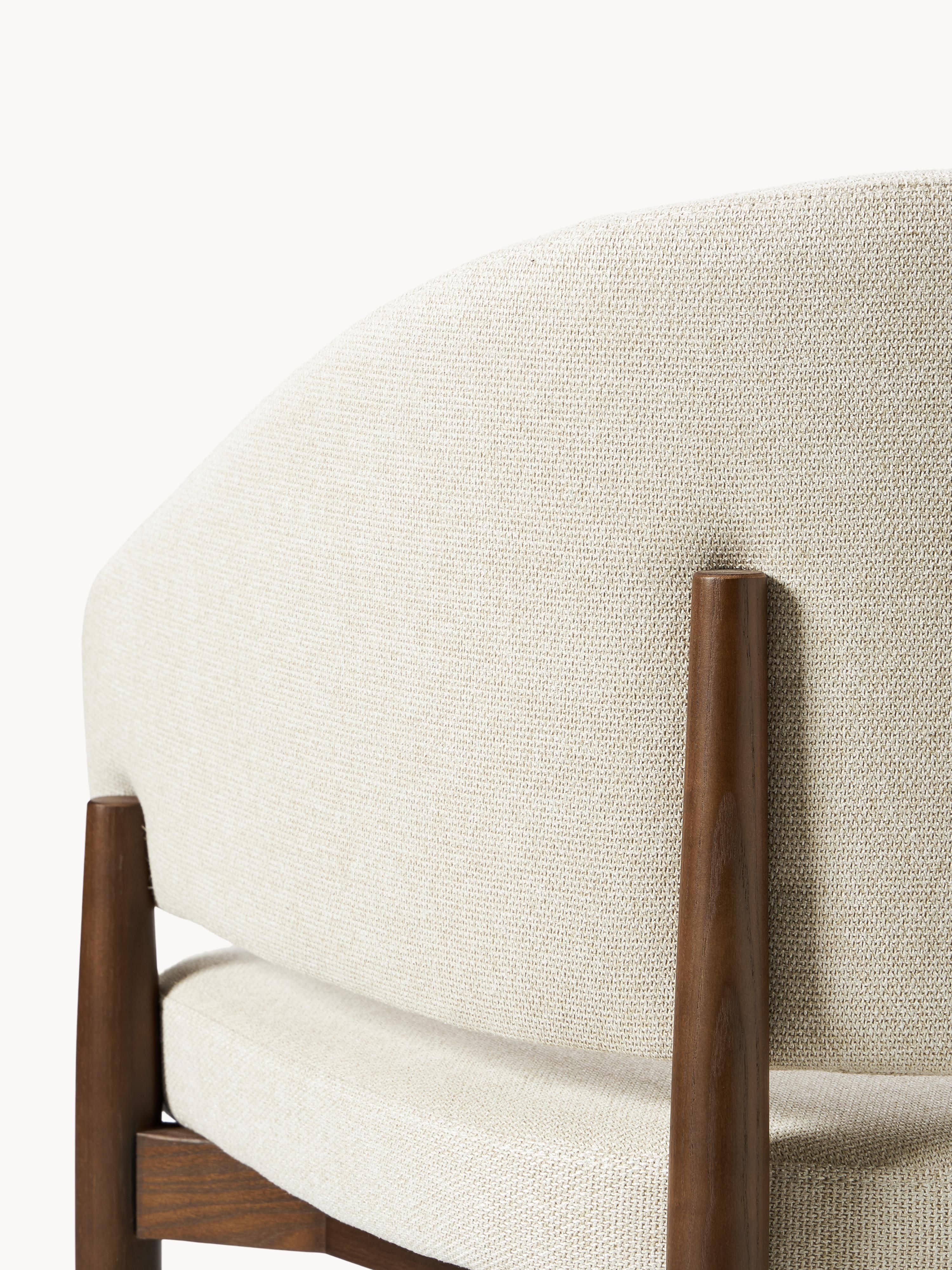 Nemo Upholstered Ash Wood Dining Chair with Armrests
