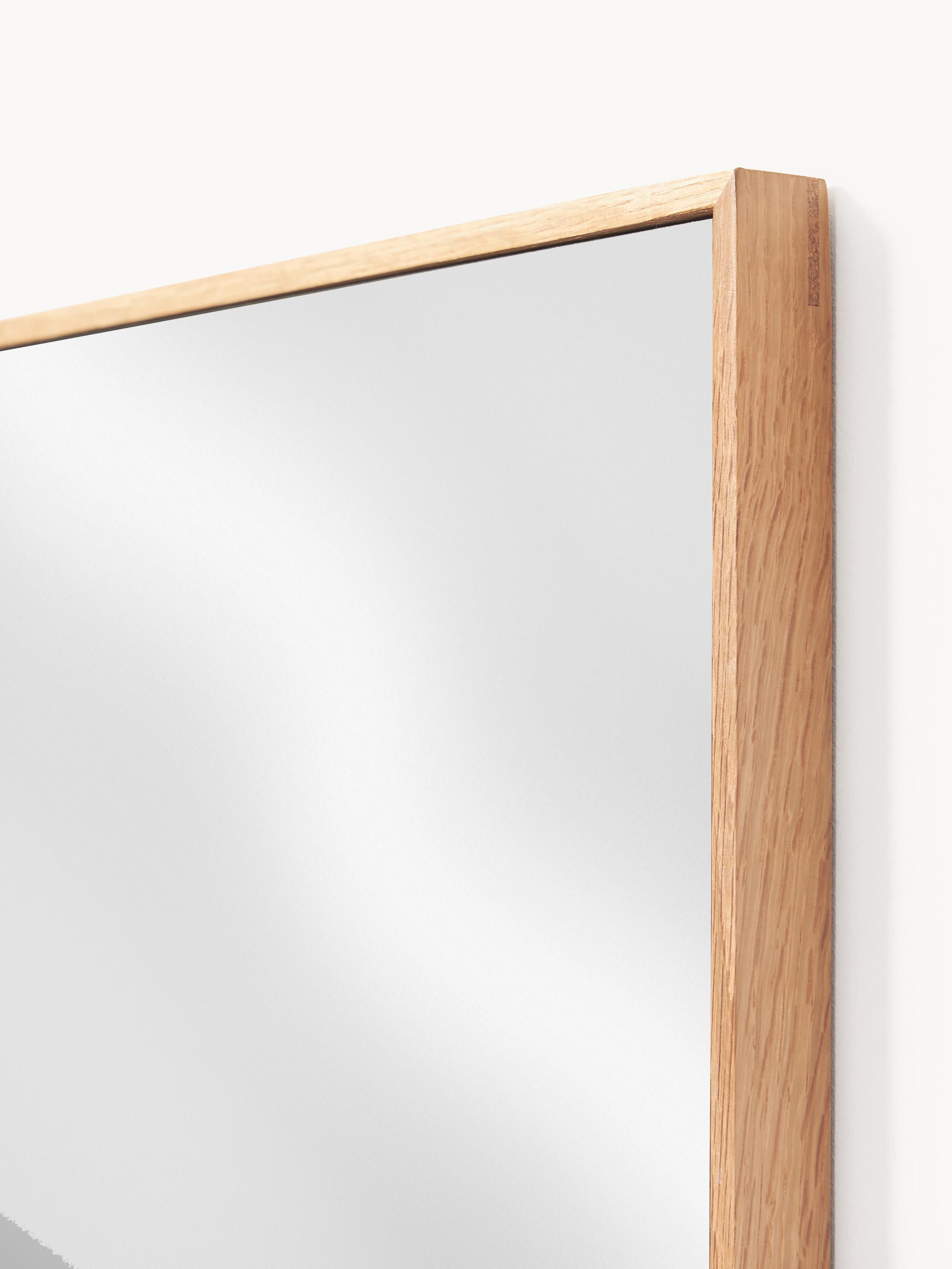 Avery Full-Length Wall Mirror with Oak Wood Frame