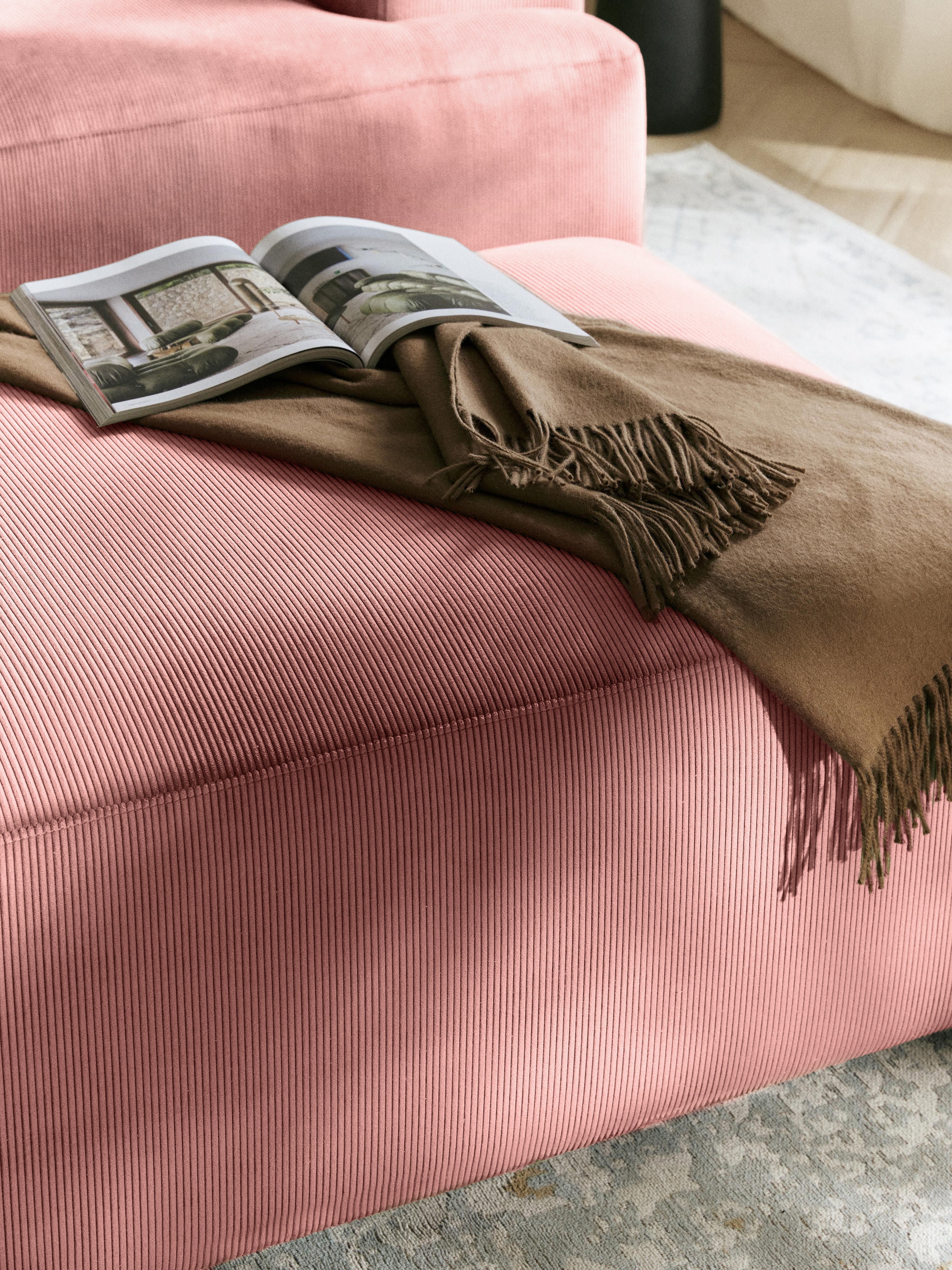 Melva Corduroy Ottoman, W 99 x D 72 cm