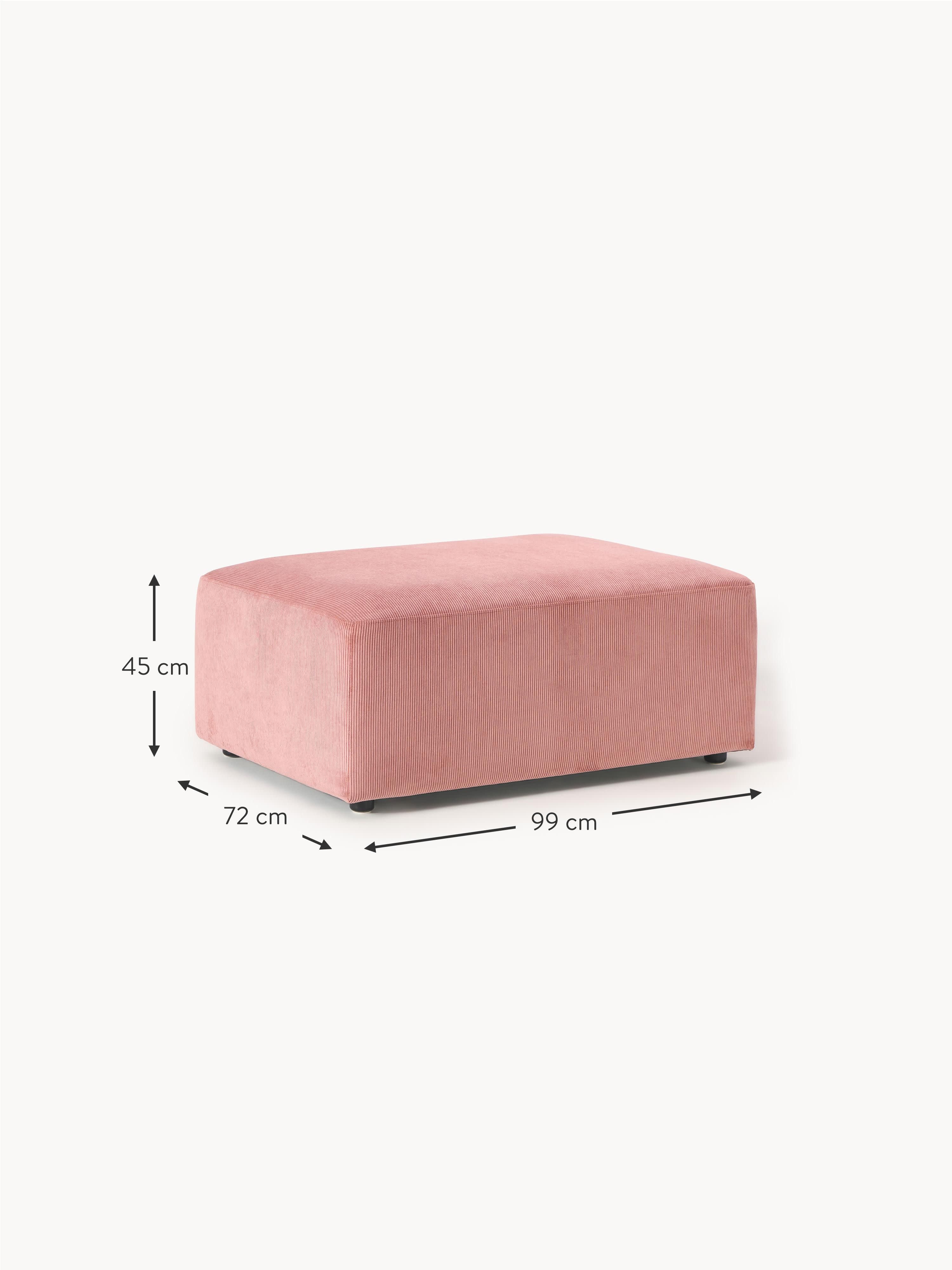 Melva Corduroy Ottoman, W 99 x D 72 cm