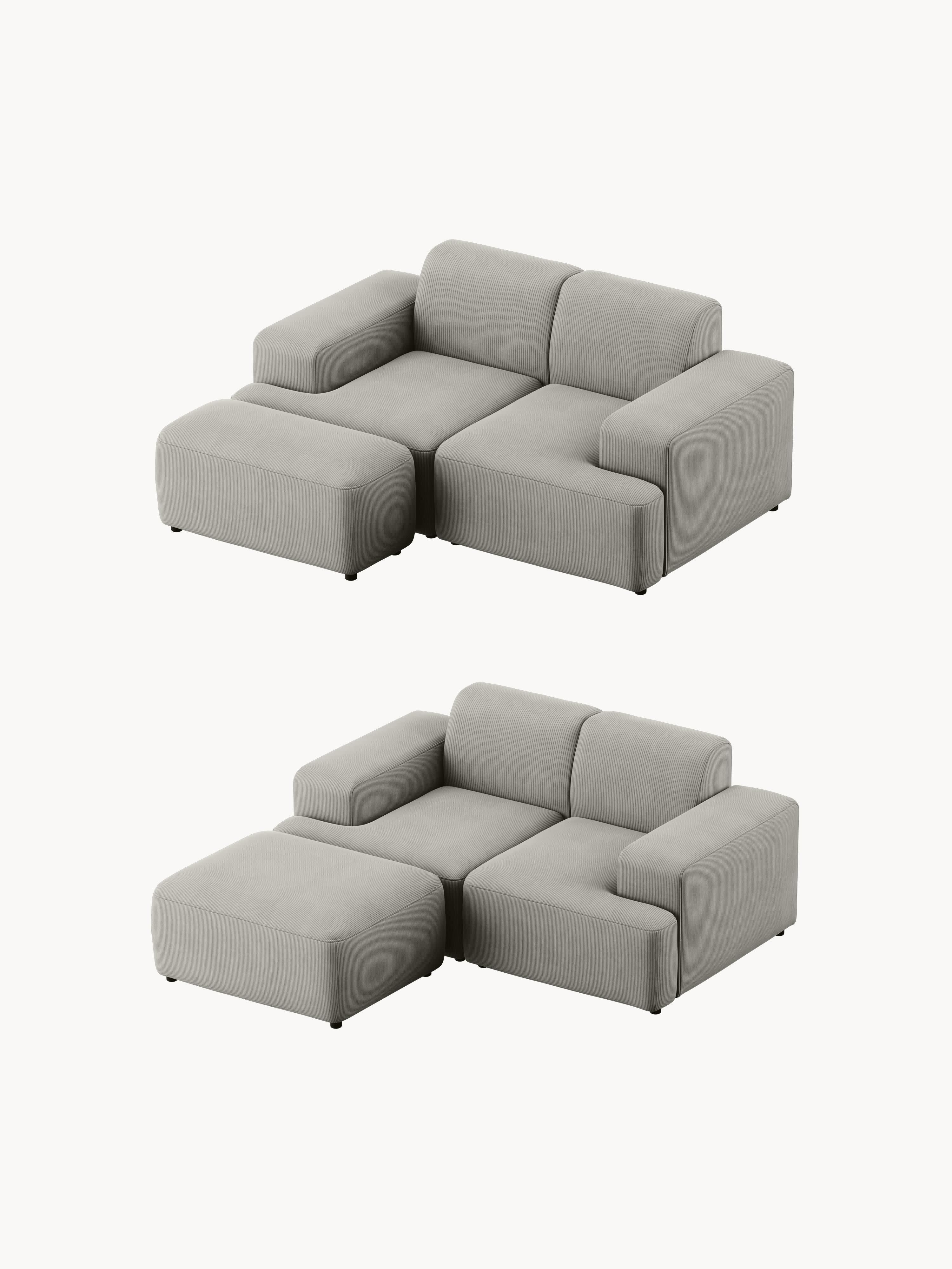 Melva Corduroy Ottoman, W 99 x D 42 cm