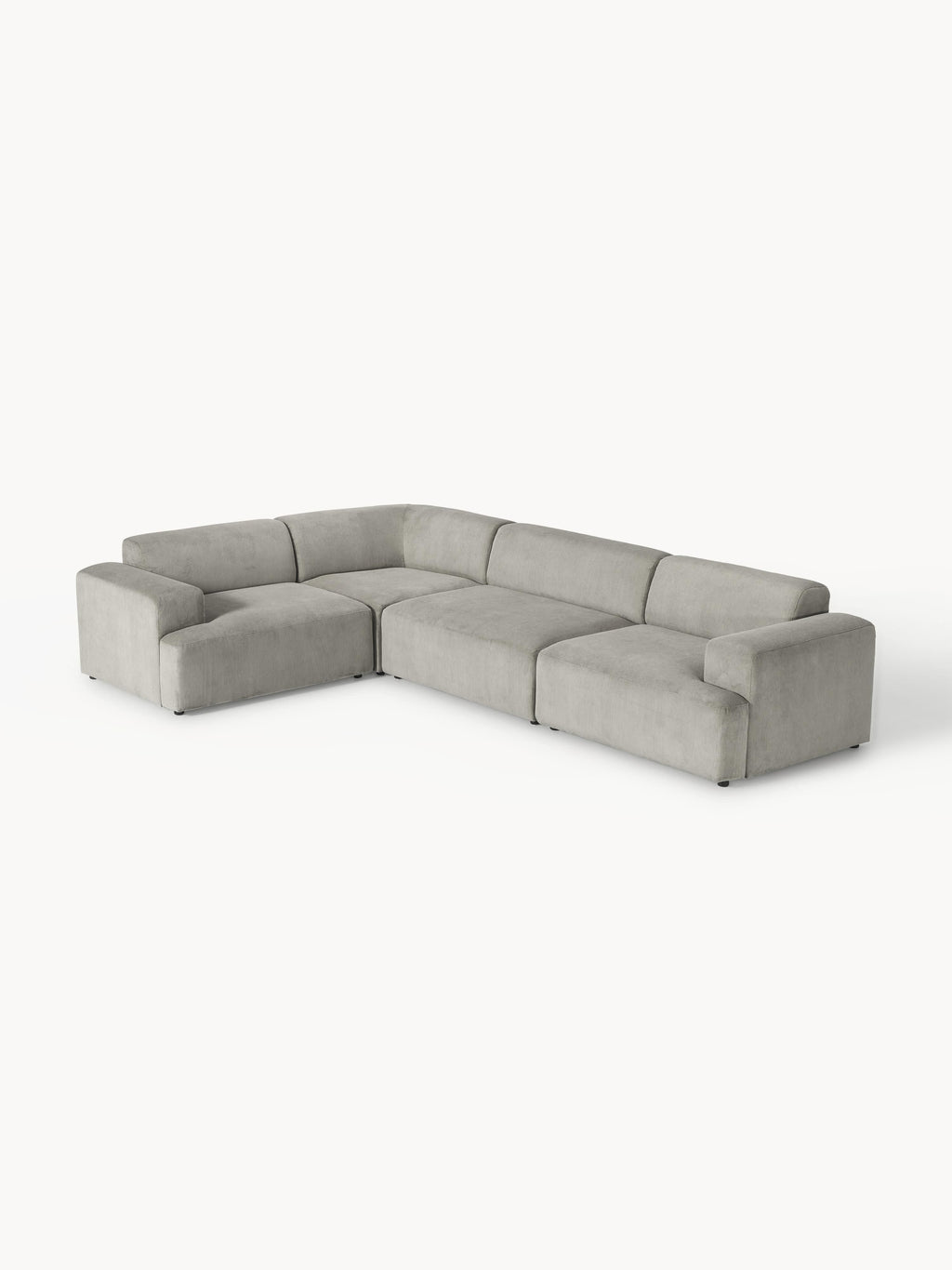 Gallery image 1 - Large Corduroy Corner Sofa Melva (4-seater)