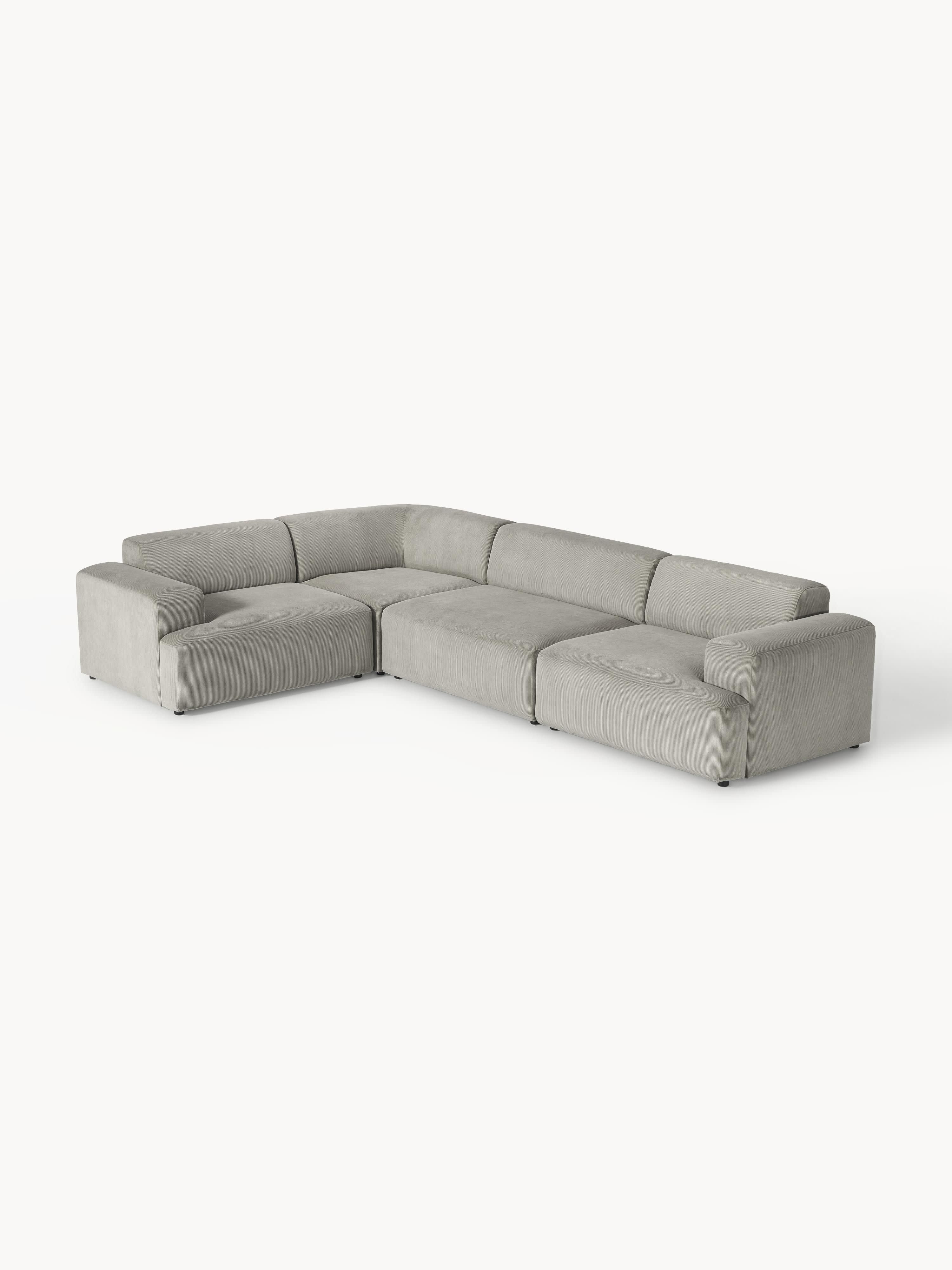Gallery image 1 - Large Corduroy Corner Sofa Melva (4-seater)