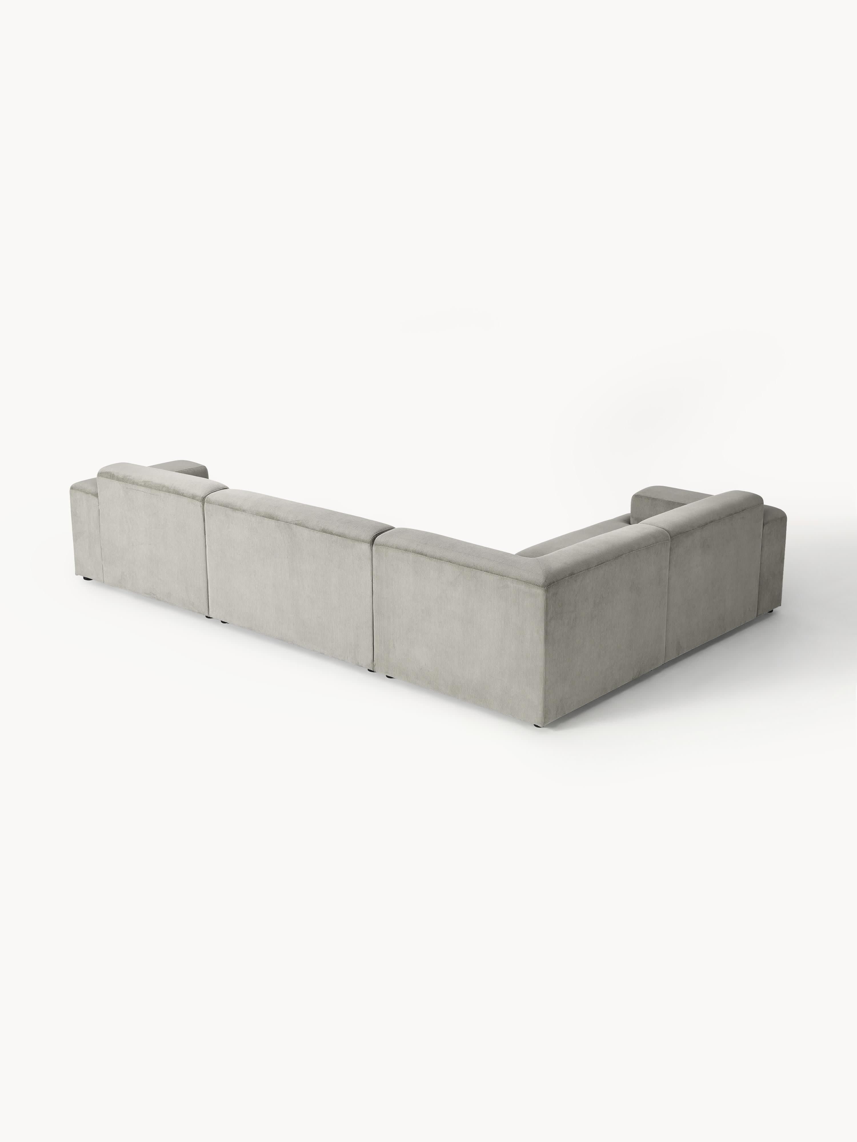Melva Large Corduroy Corner Sofa (4-seater)