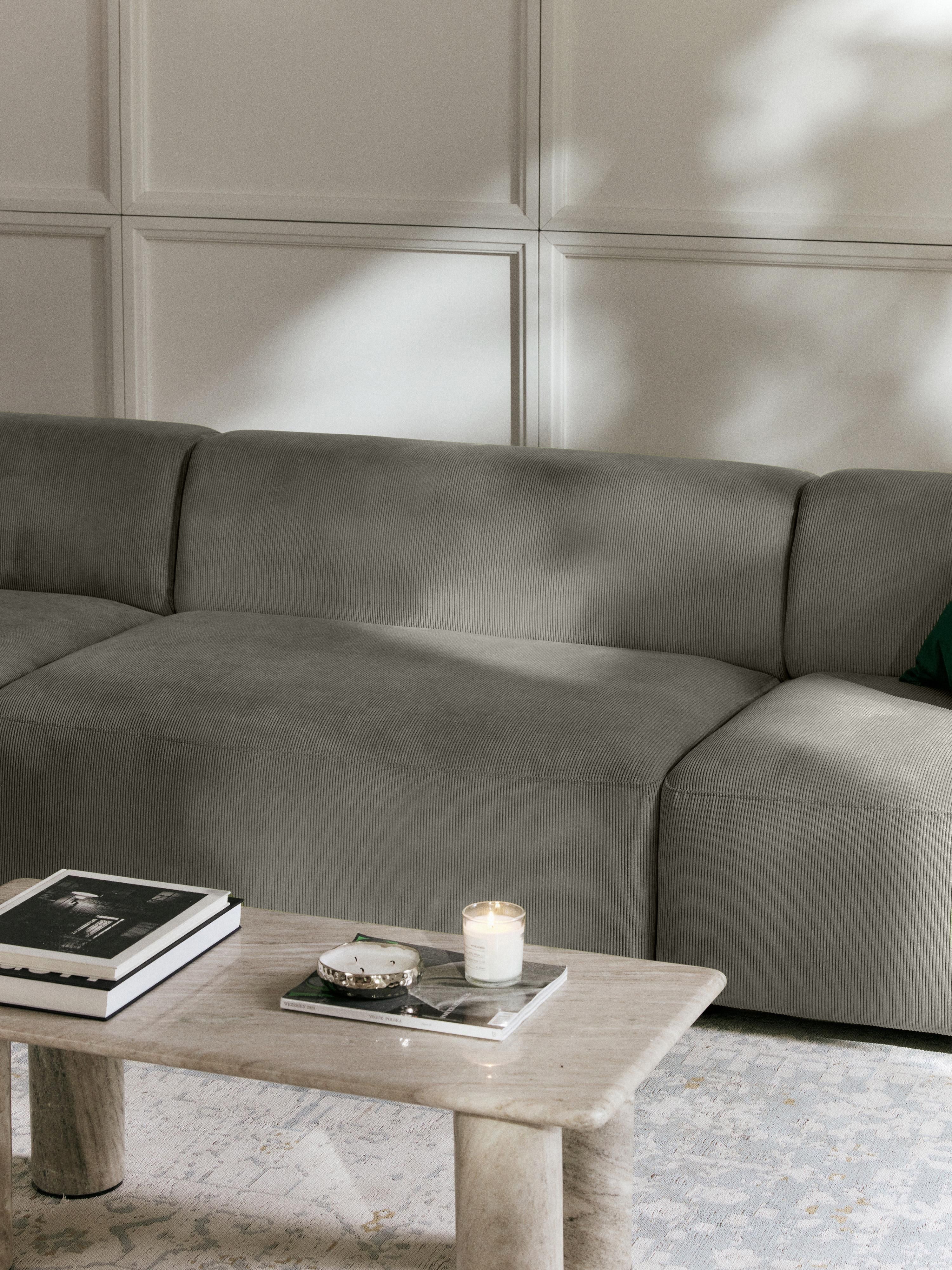 Melva Large Corduroy Corner Sofa (4-seater)