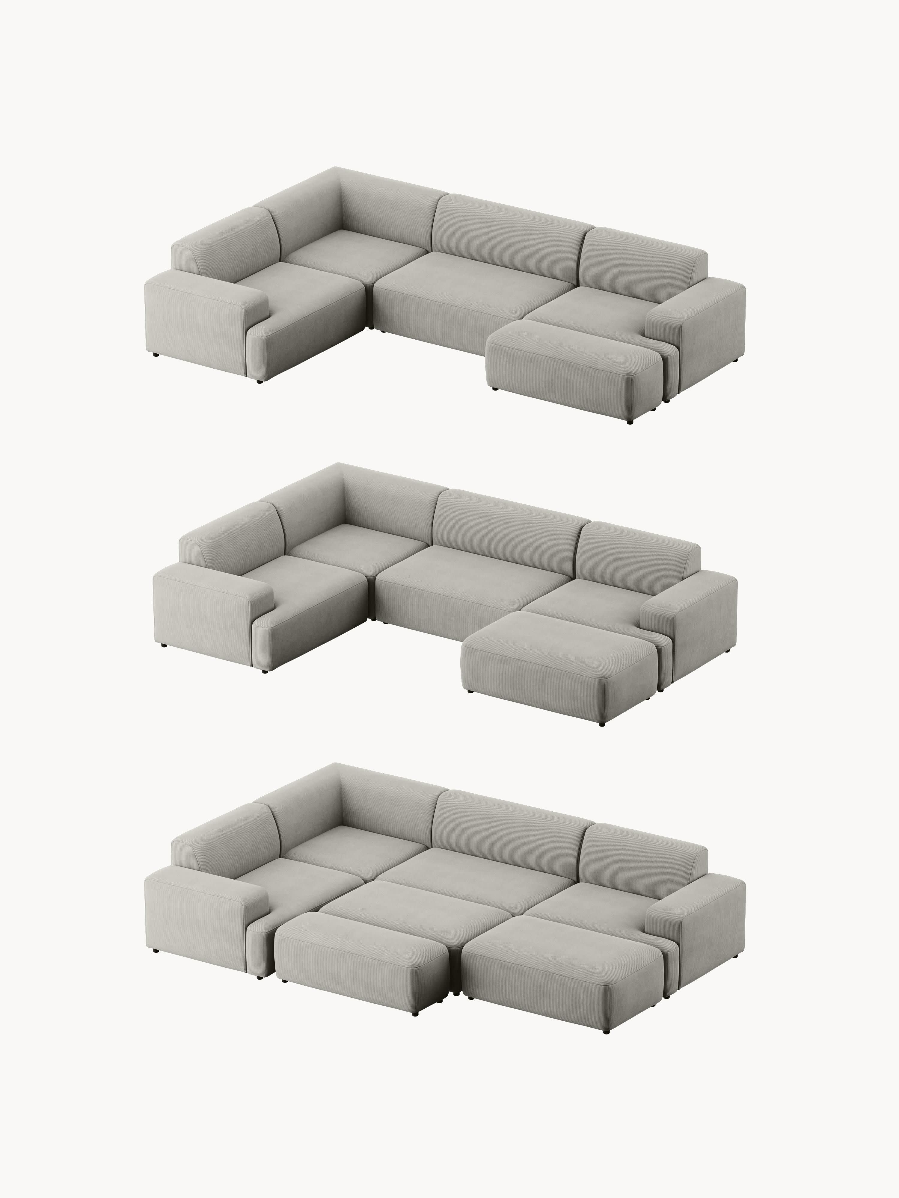 Melva Large Corduroy Corner Sofa (4-seater)