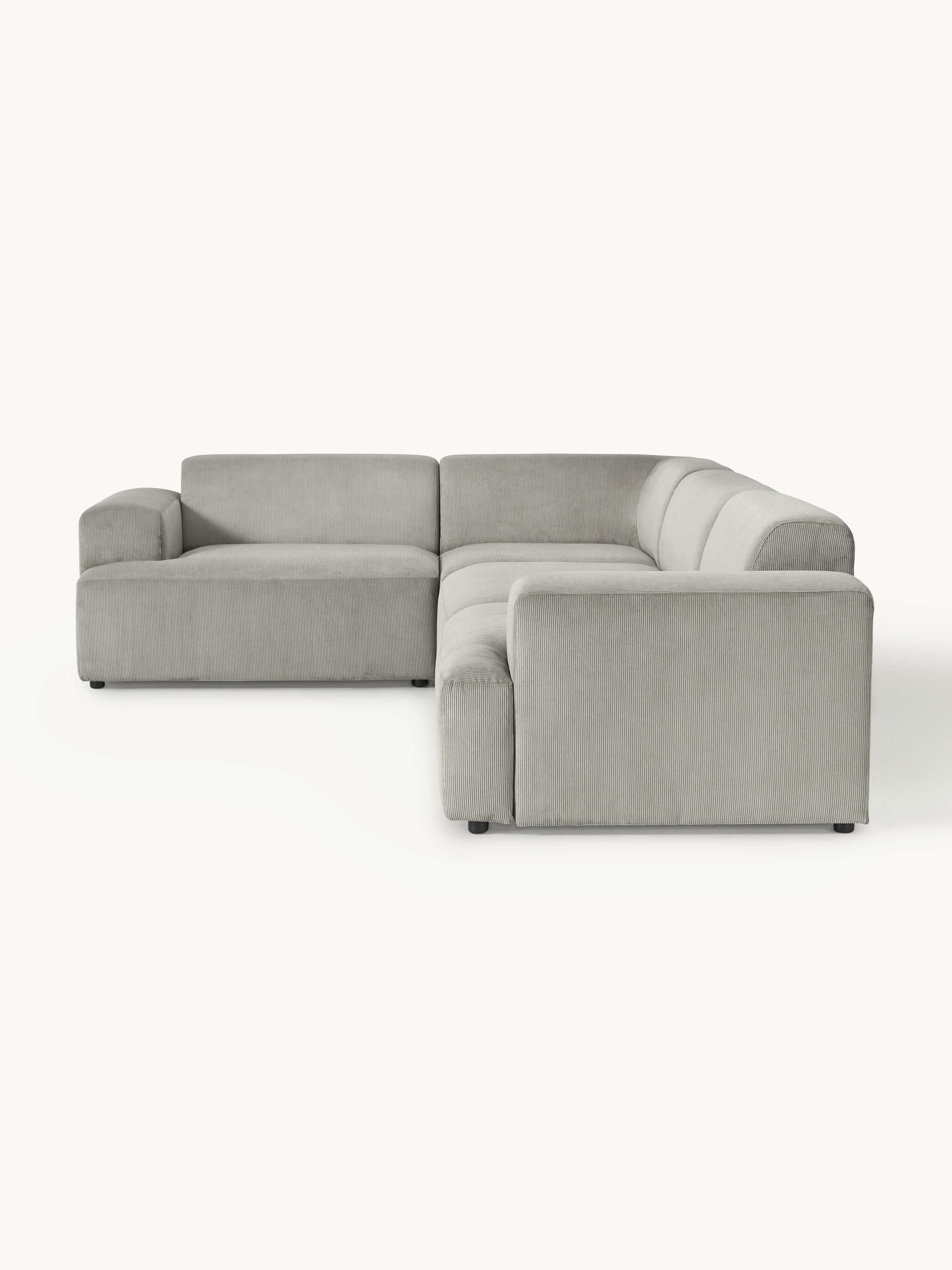Melva Large Corduroy Corner Sofa (4-seater)