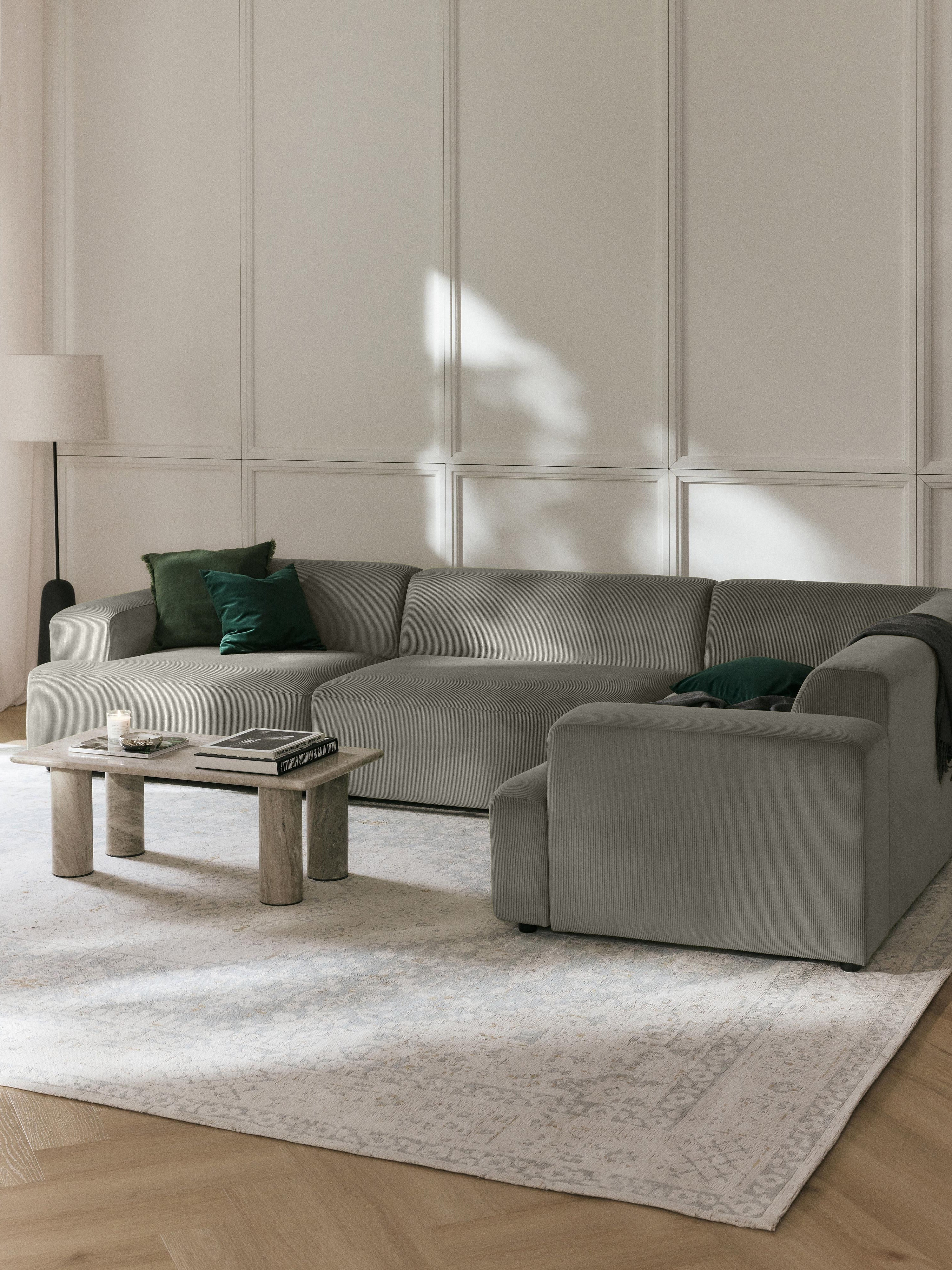 Melva Large Corduroy Corner Sofa (4-seater)
