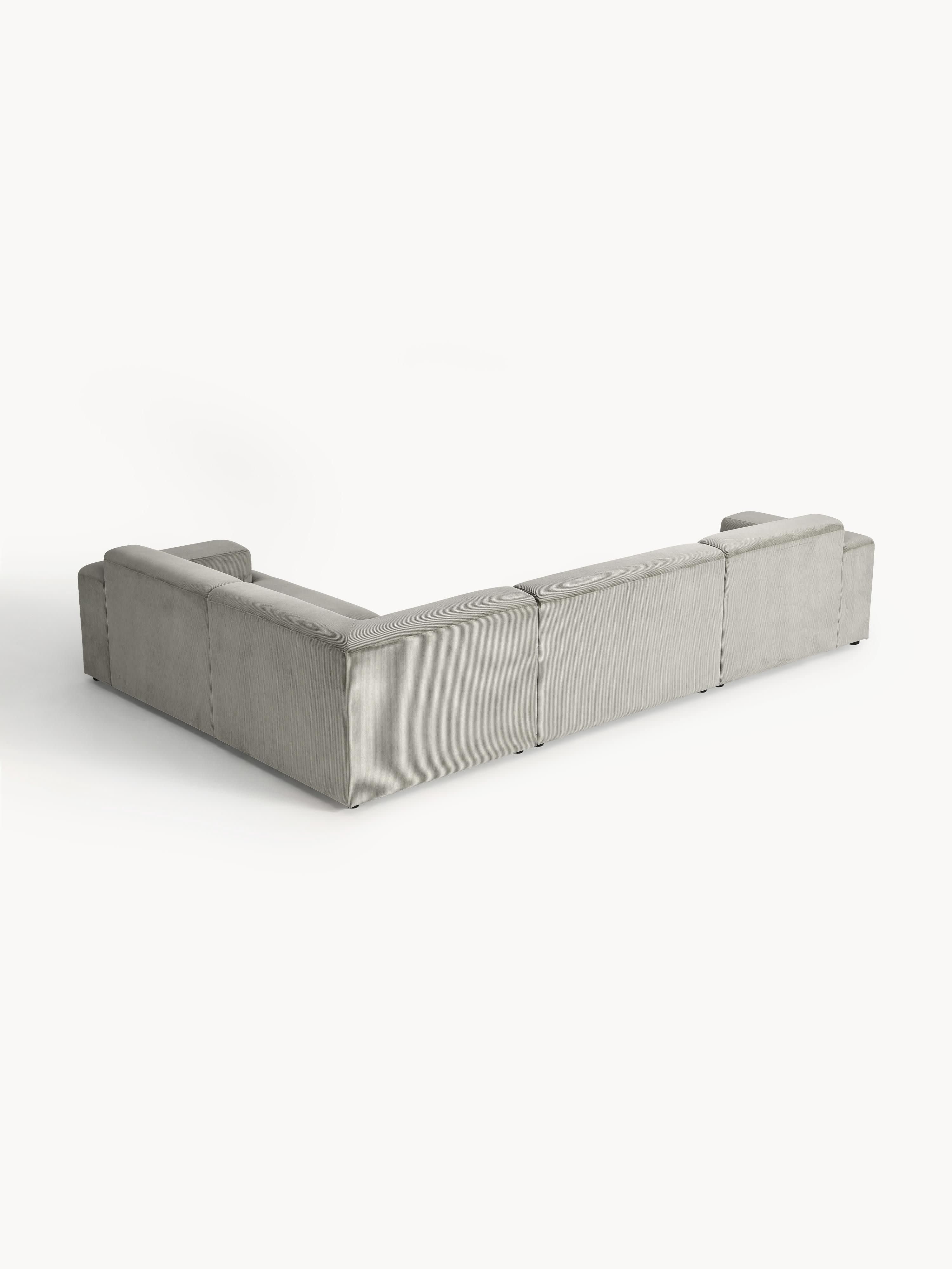 Melva Large Corduroy Corner Sofa (4-seater)