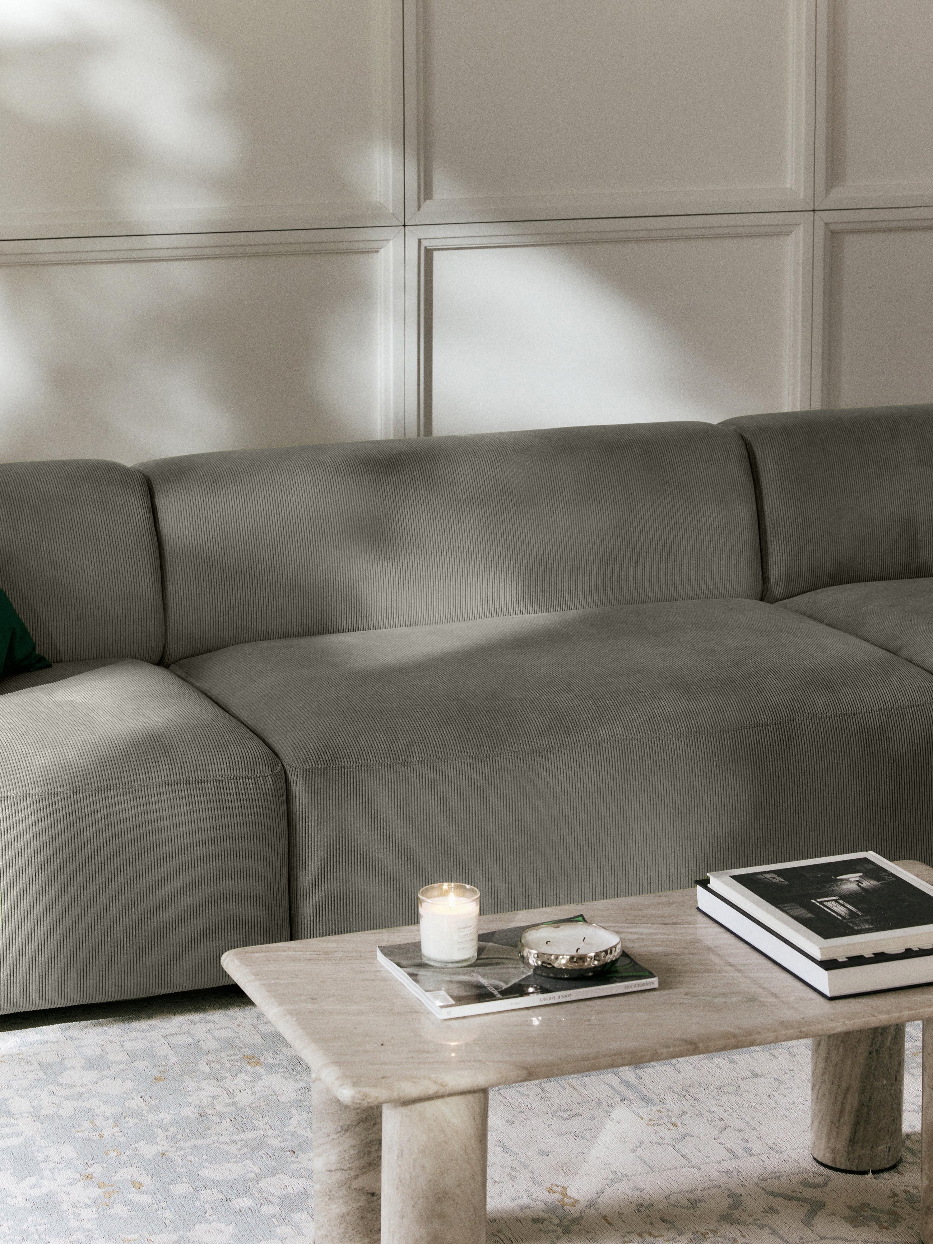Melva Large Corduroy Corner Sofa (4-seater)
