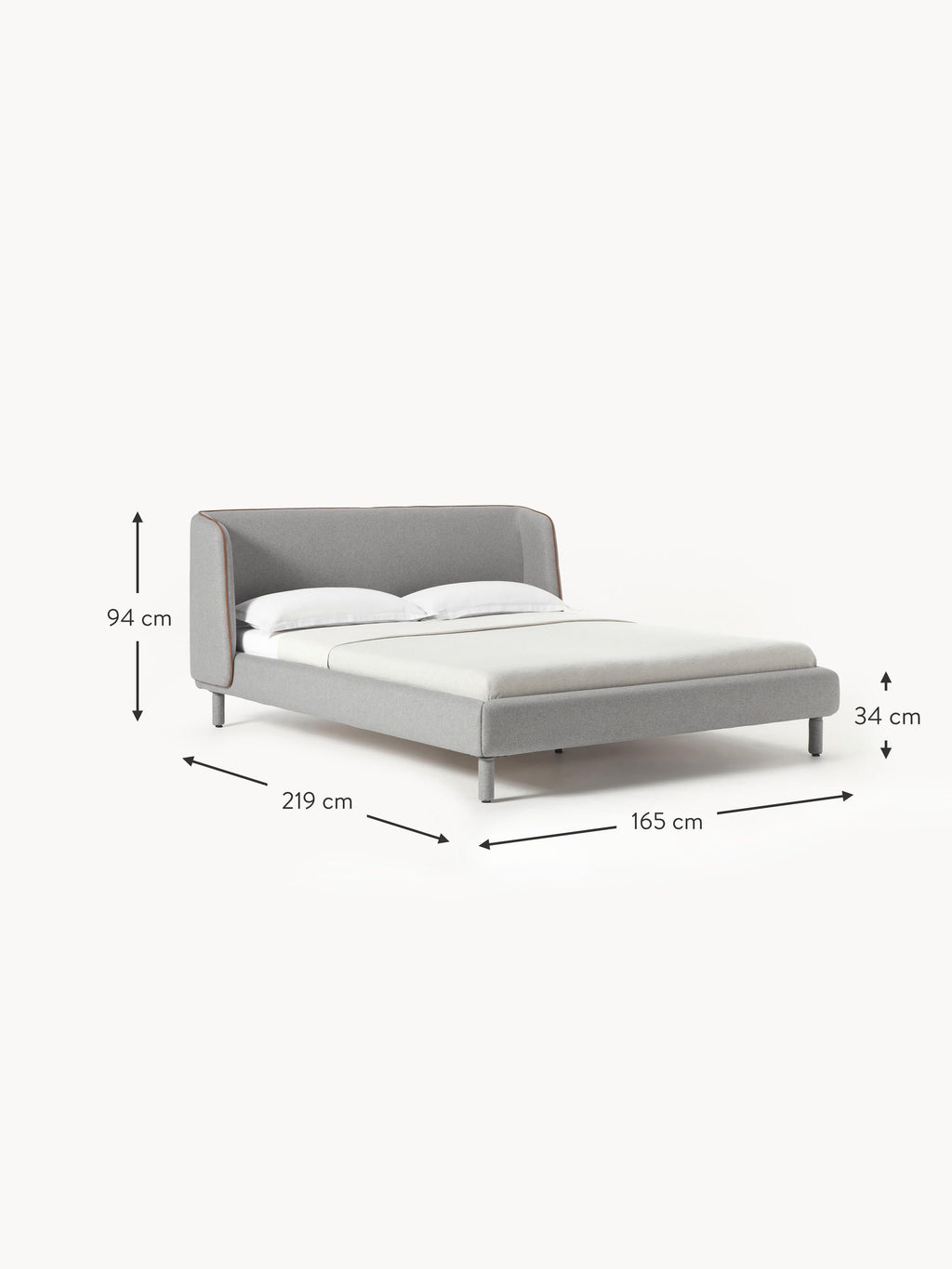 Luma Upholstered Bed with Headboard