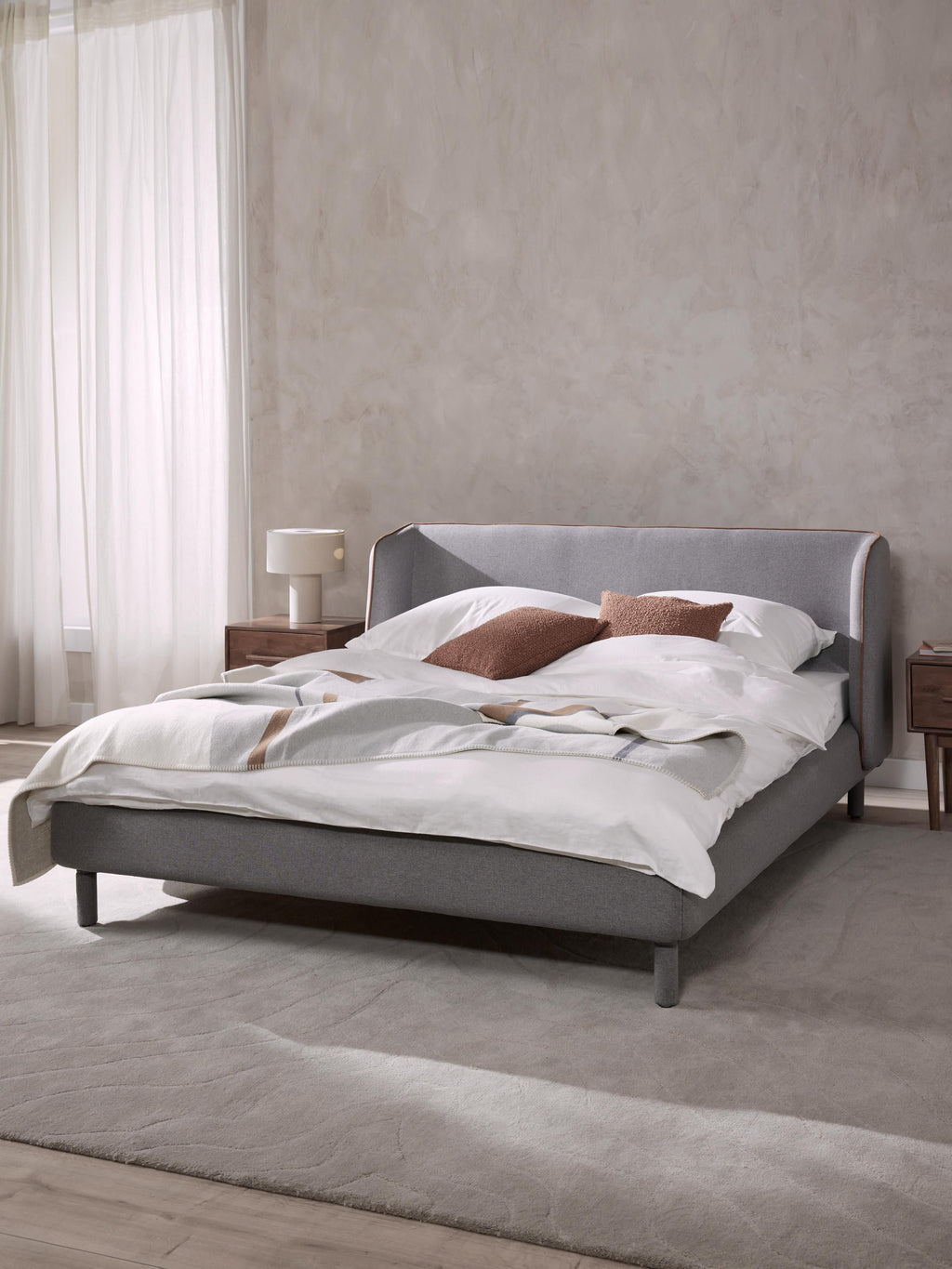 Luma Upholstered Bed with Headboard