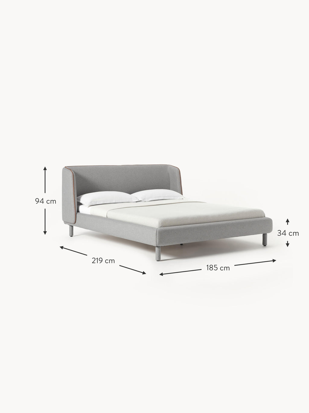 Luma Upholstered Bed with Headboard