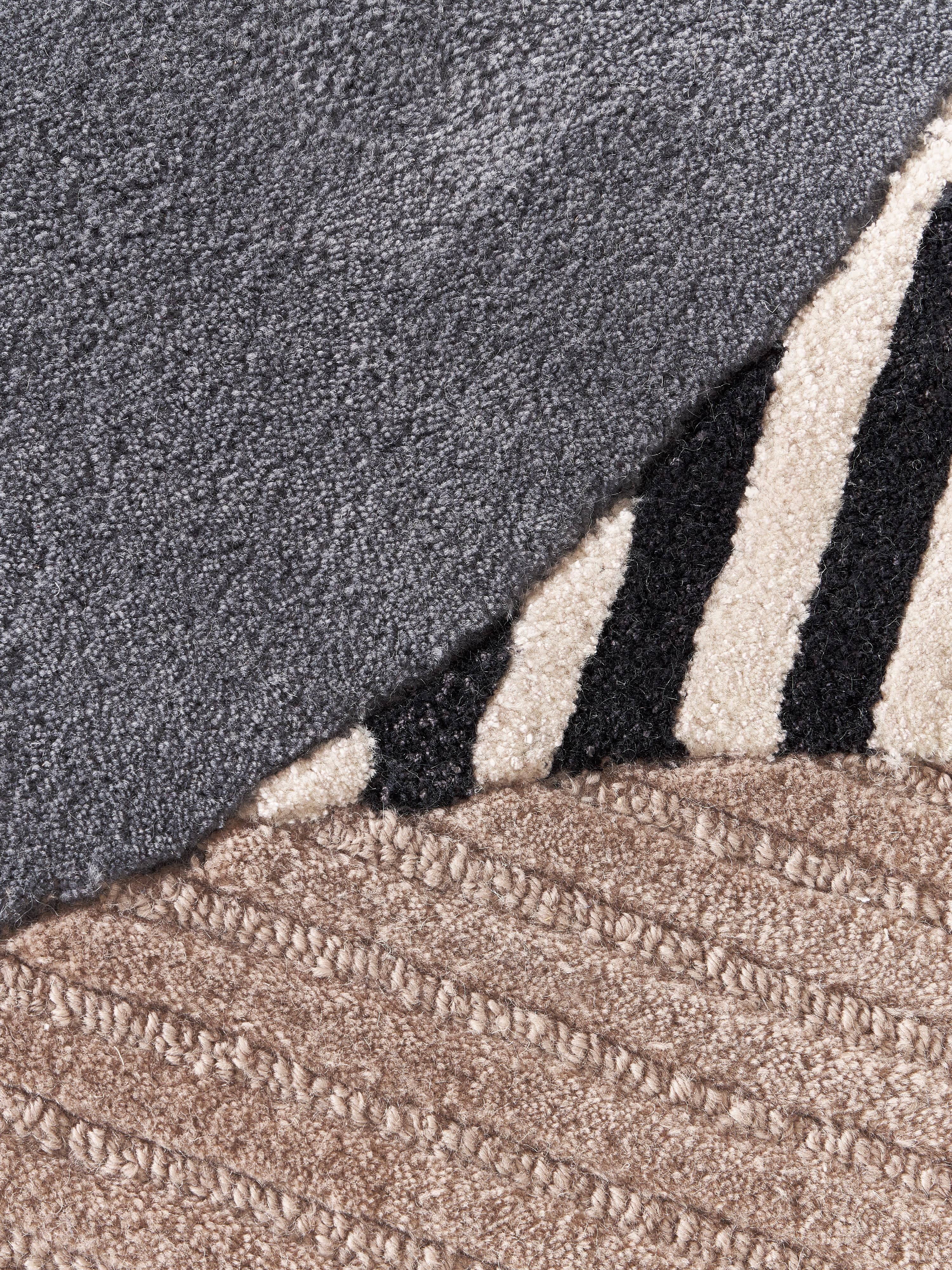 Rosco High-Low Wool Rug, Hand-Tufted