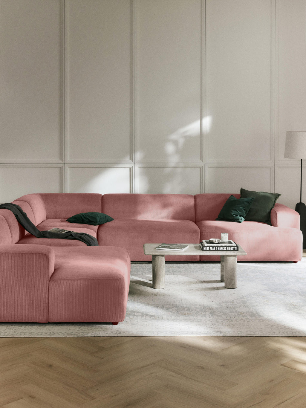 Melva XL Corduroy Corner Sofa