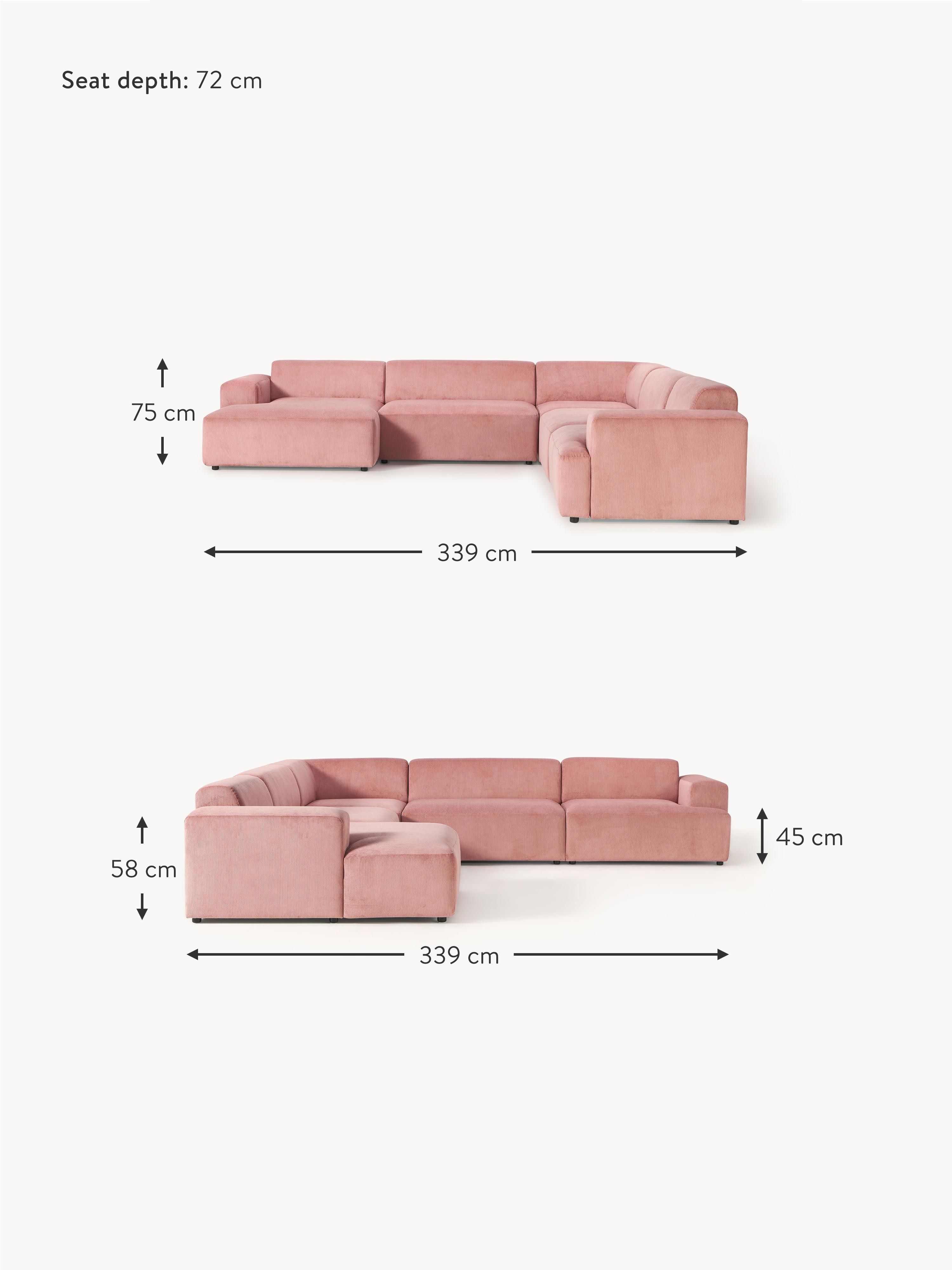 Melva XL Corduroy Corner Sofa
