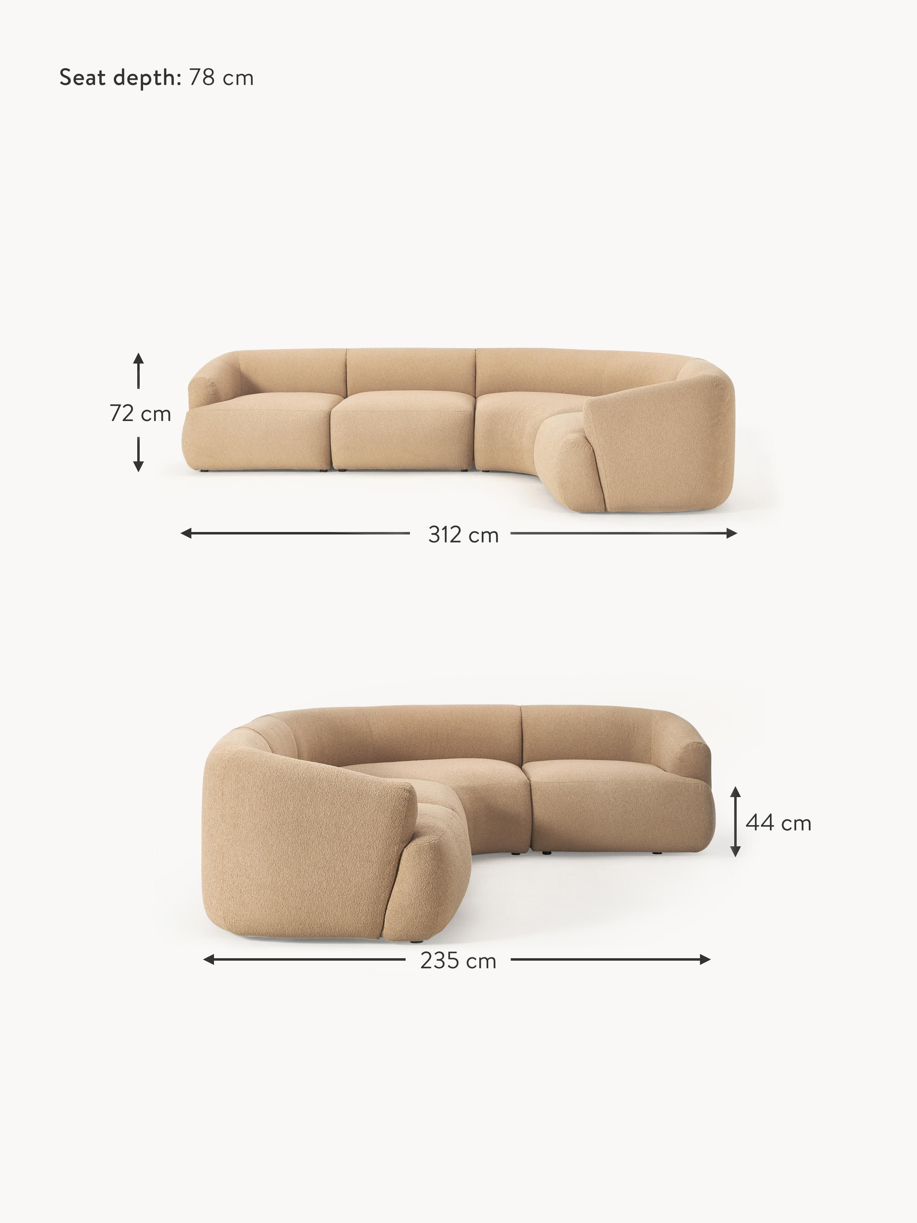 Sofia Modular Bouclé Corner Sofa (4-seater)