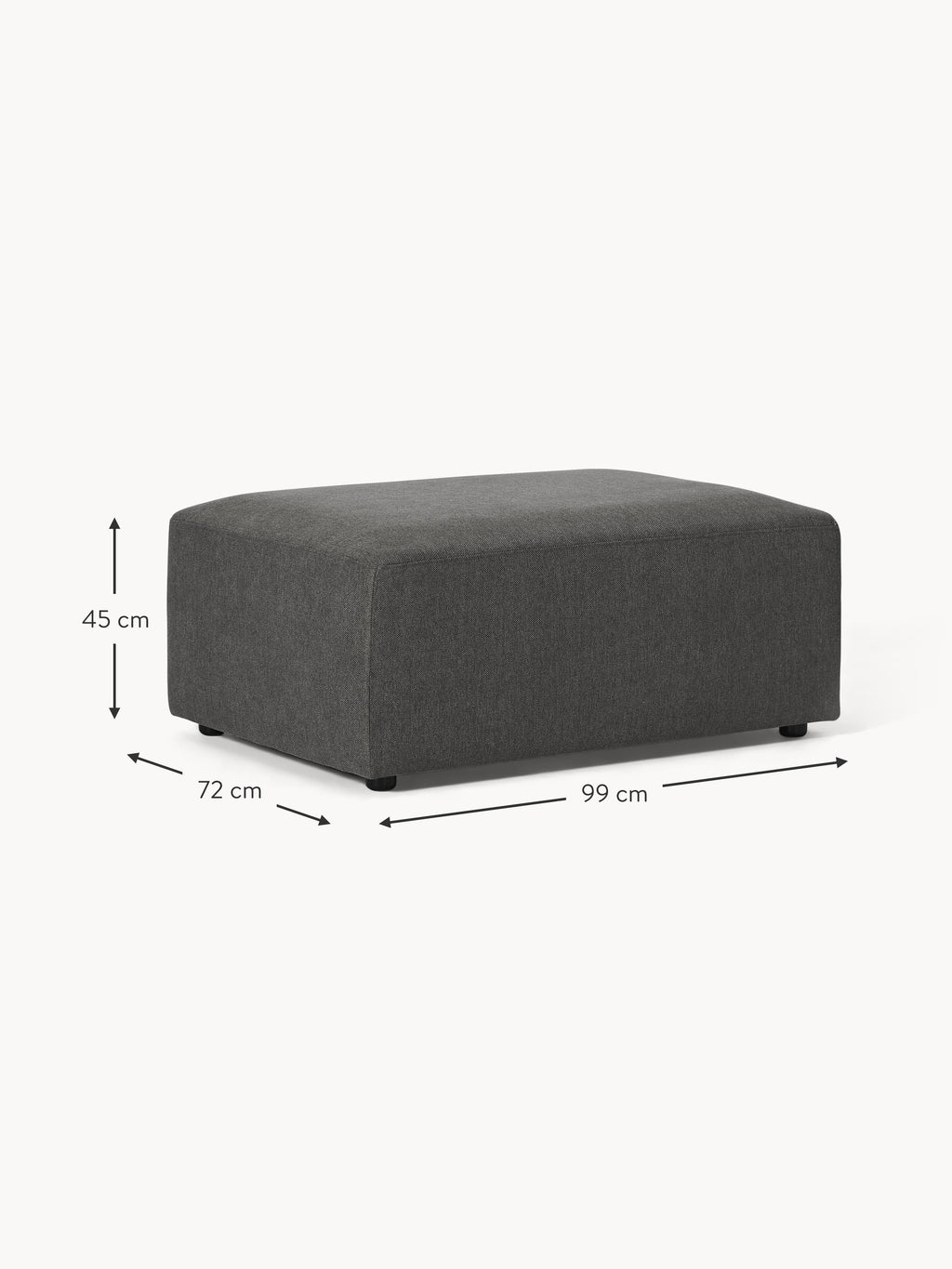Melva Ottoman, W 99 x D 72 cm
