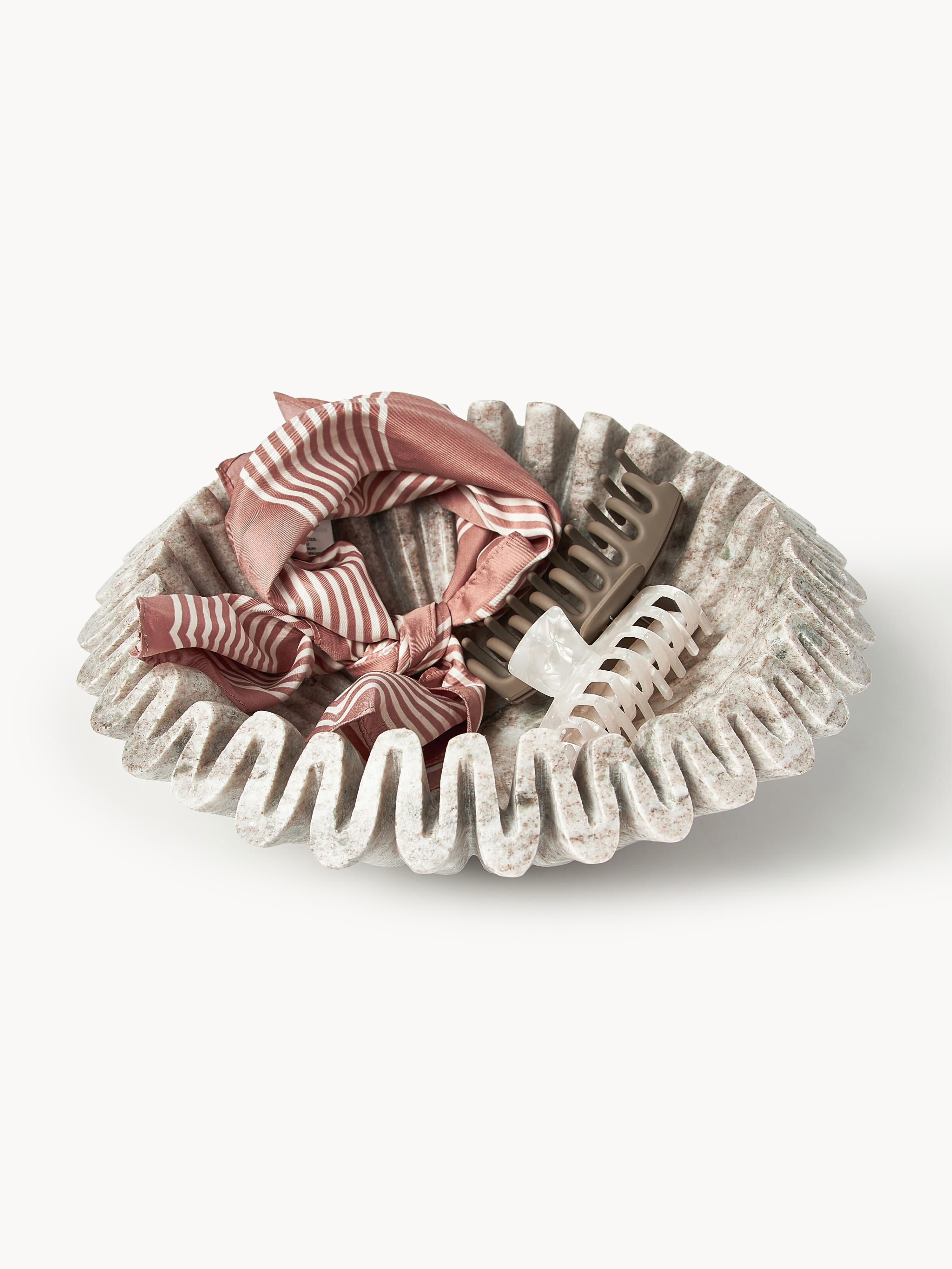 Santorini Handmade Marble Decorative Bowl, Ø 31 cm