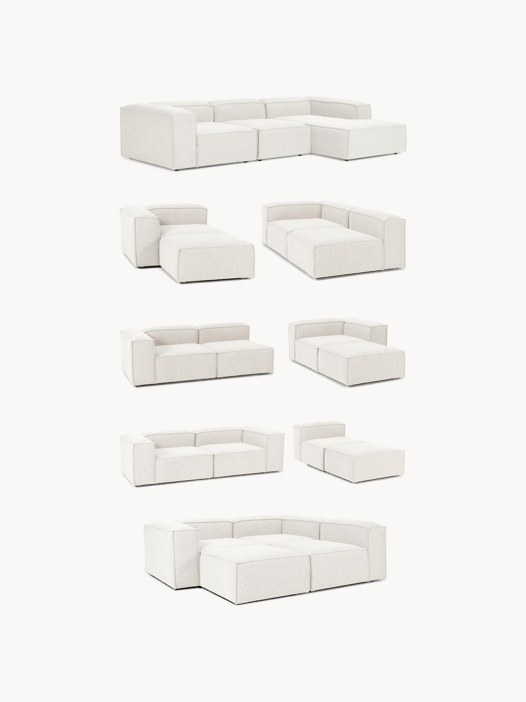 Lennon Bouclè Modular Sofa (3-seater)