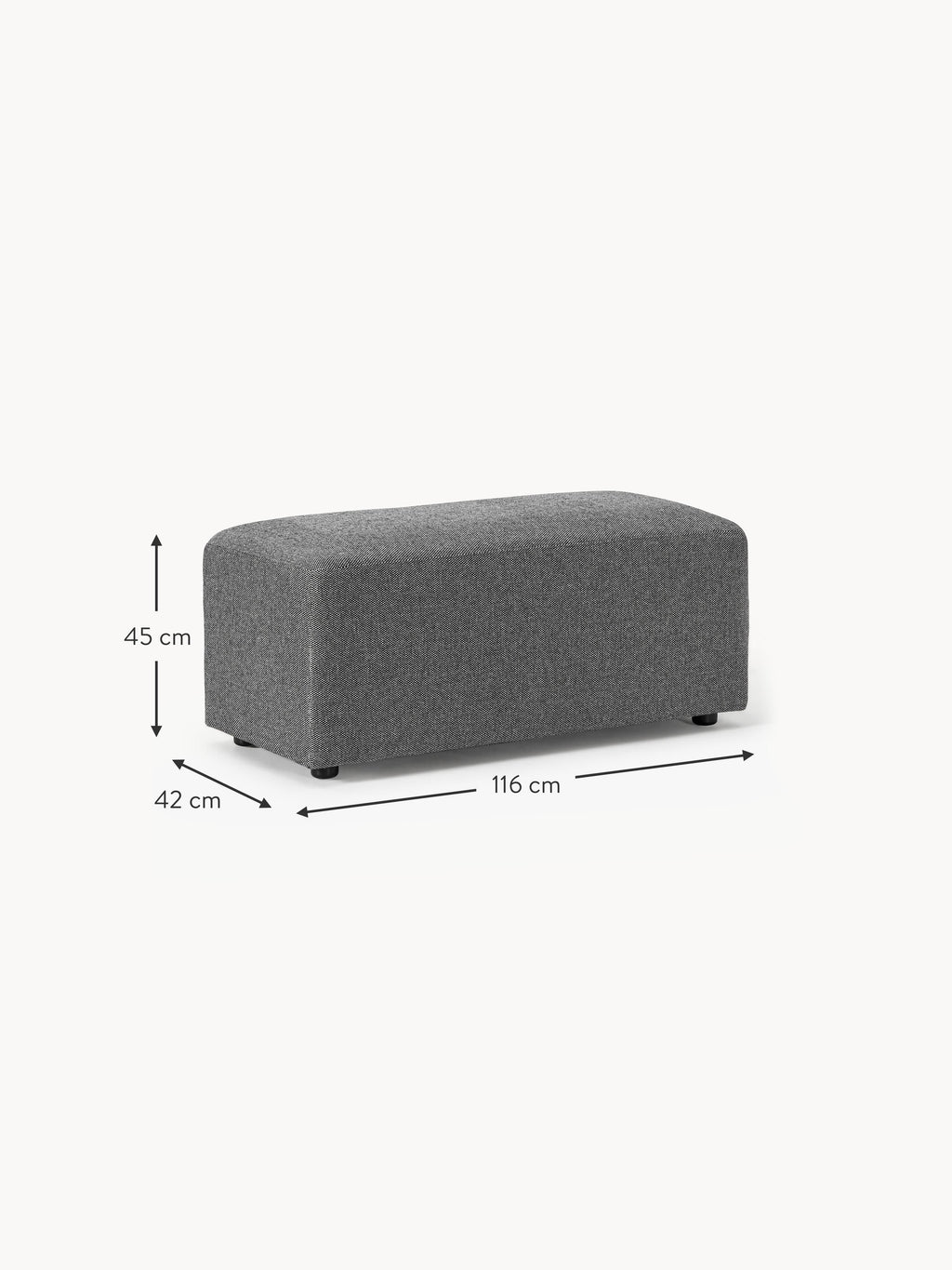 Melva Ottoman, W 99 x D 42 cm