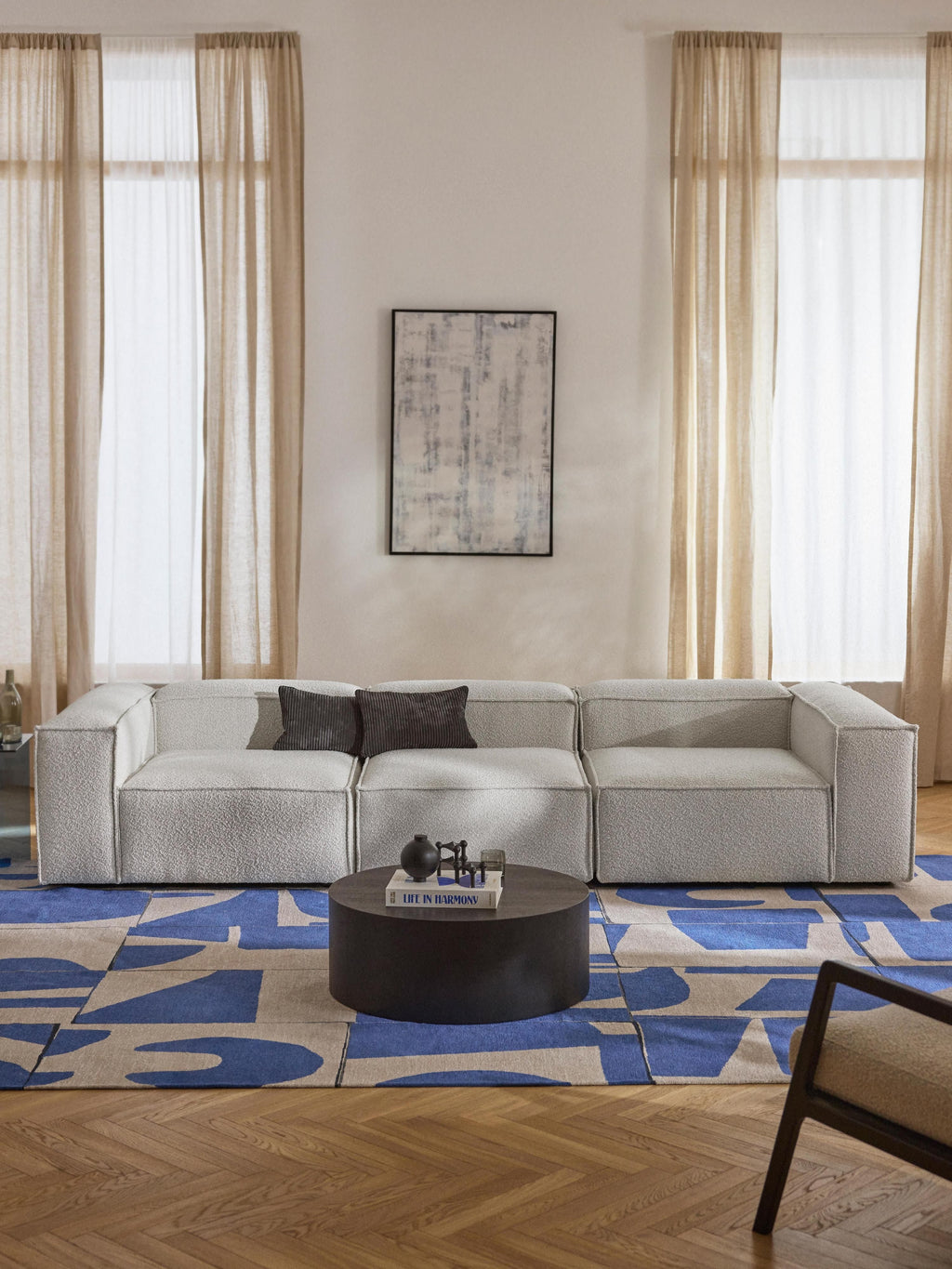 Lennon Bouclé Modular Sofa (4-seater)