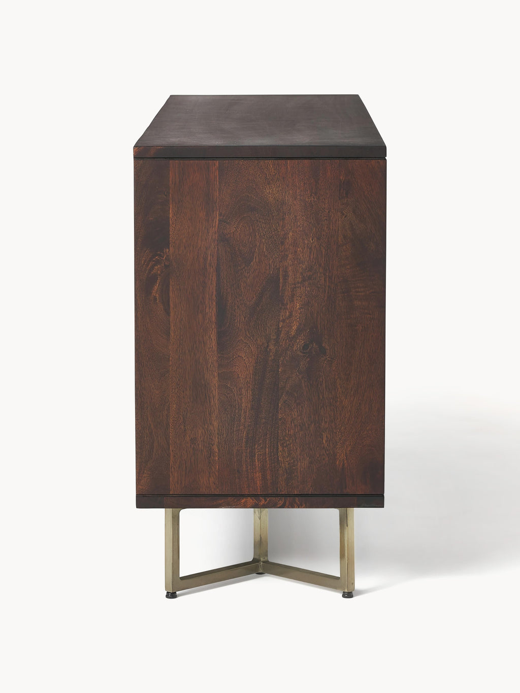 Luca Mango Wood Sideboard with Herringbone Pattern