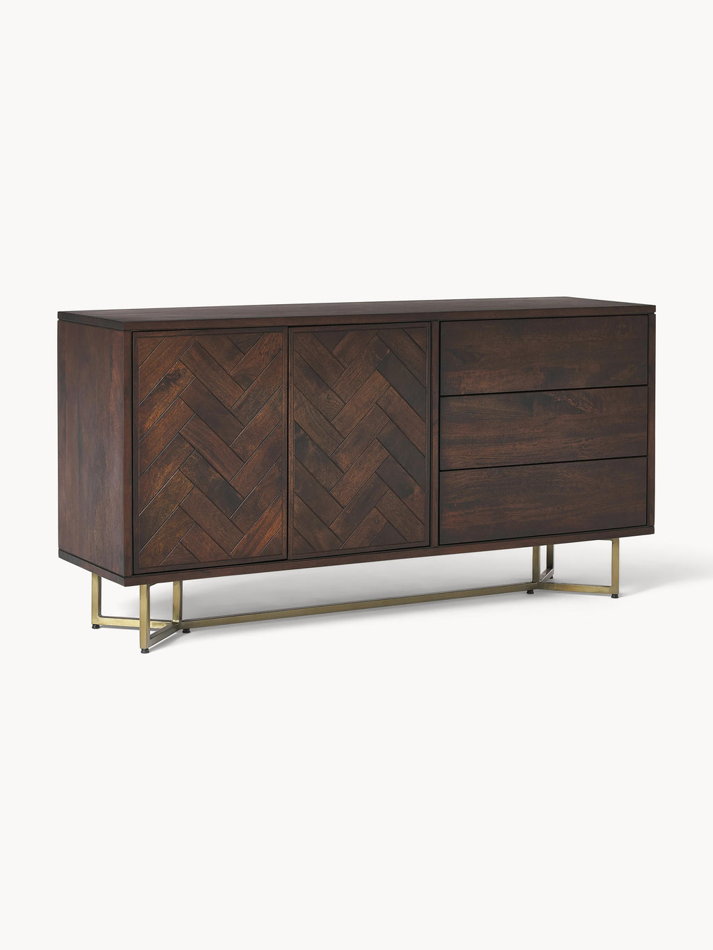 Gallery image 1 - Mango Wood Sideboard Luca with Herringbone Pattern