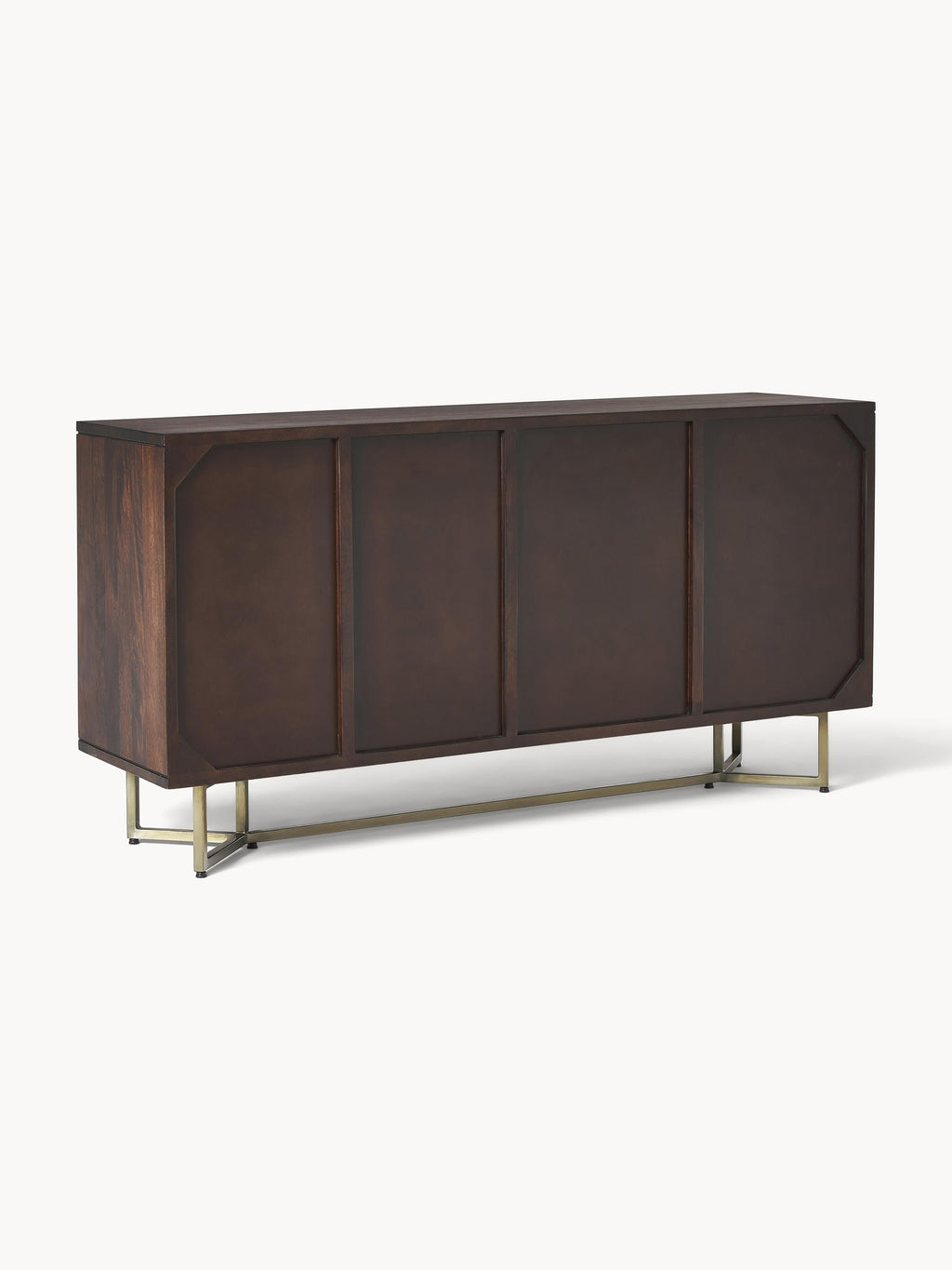 Luca Mango Wood Sideboard with Herringbone Pattern