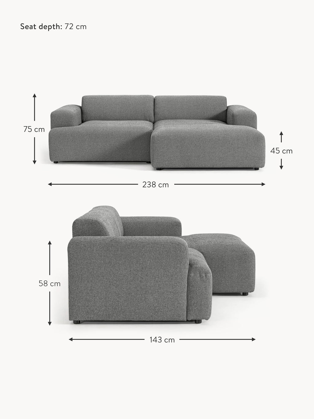 Melva Corner Sofa (3-seater)