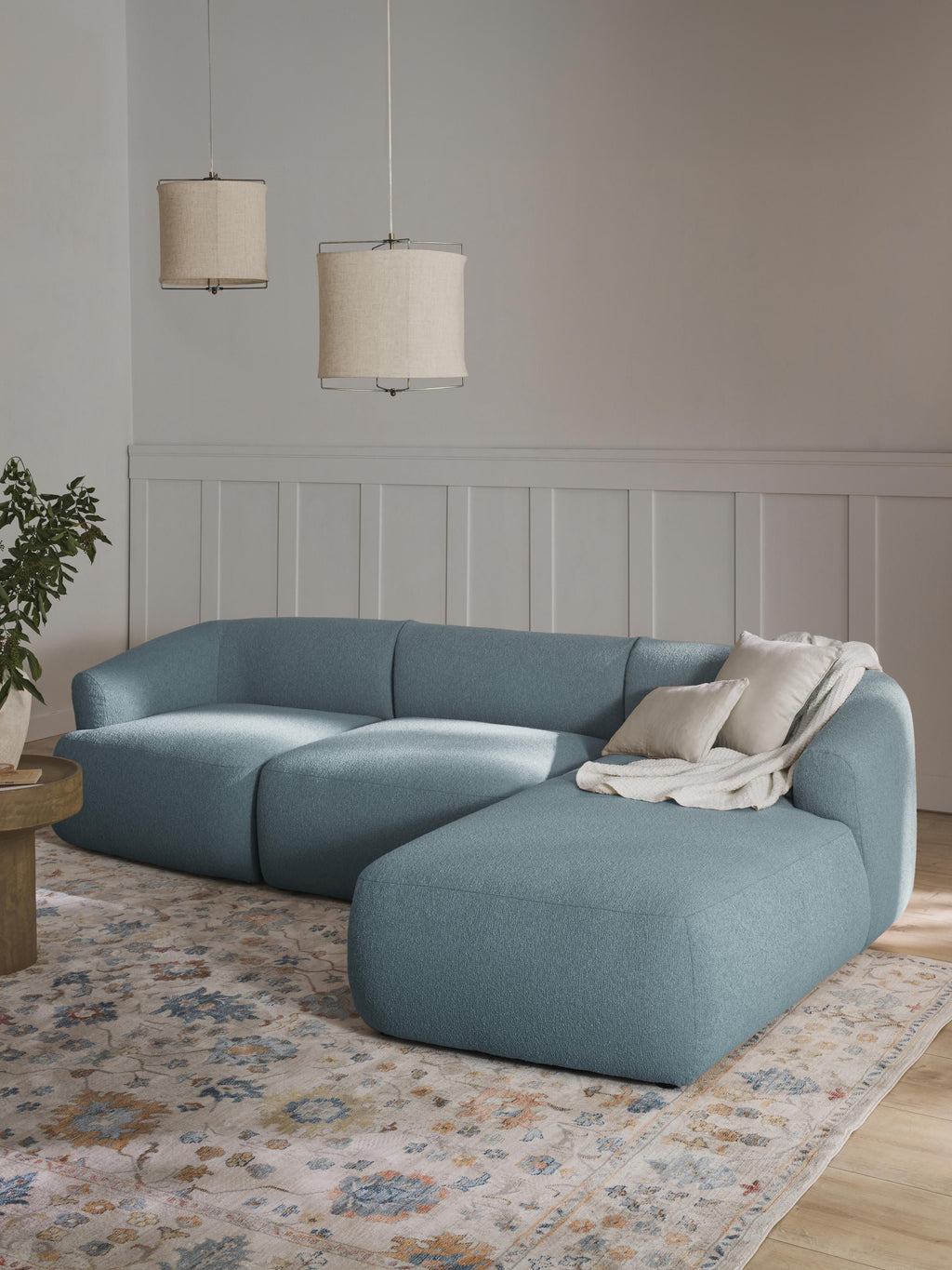Sofia Modular Bouclé Corner Sofa (4-seater)