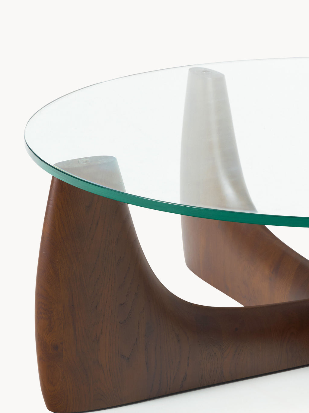 Miya Round Wooden Coffee Table with Glass Top