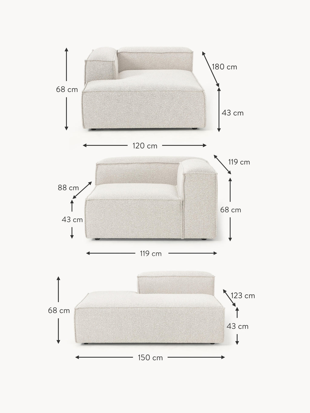 Lennon XL Bouclé Modular Sofa