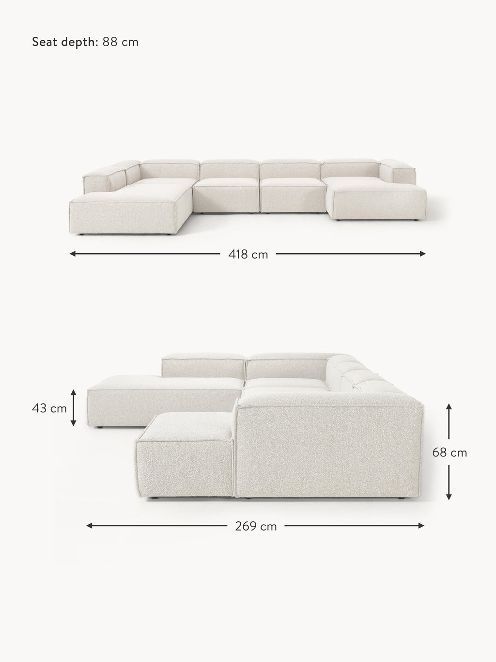 Lennon XL Bouclé Modular Sofa