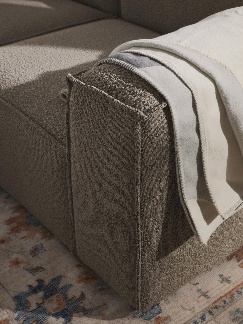 Lennon Bouclé Modular Corner Sofa (3-seater)