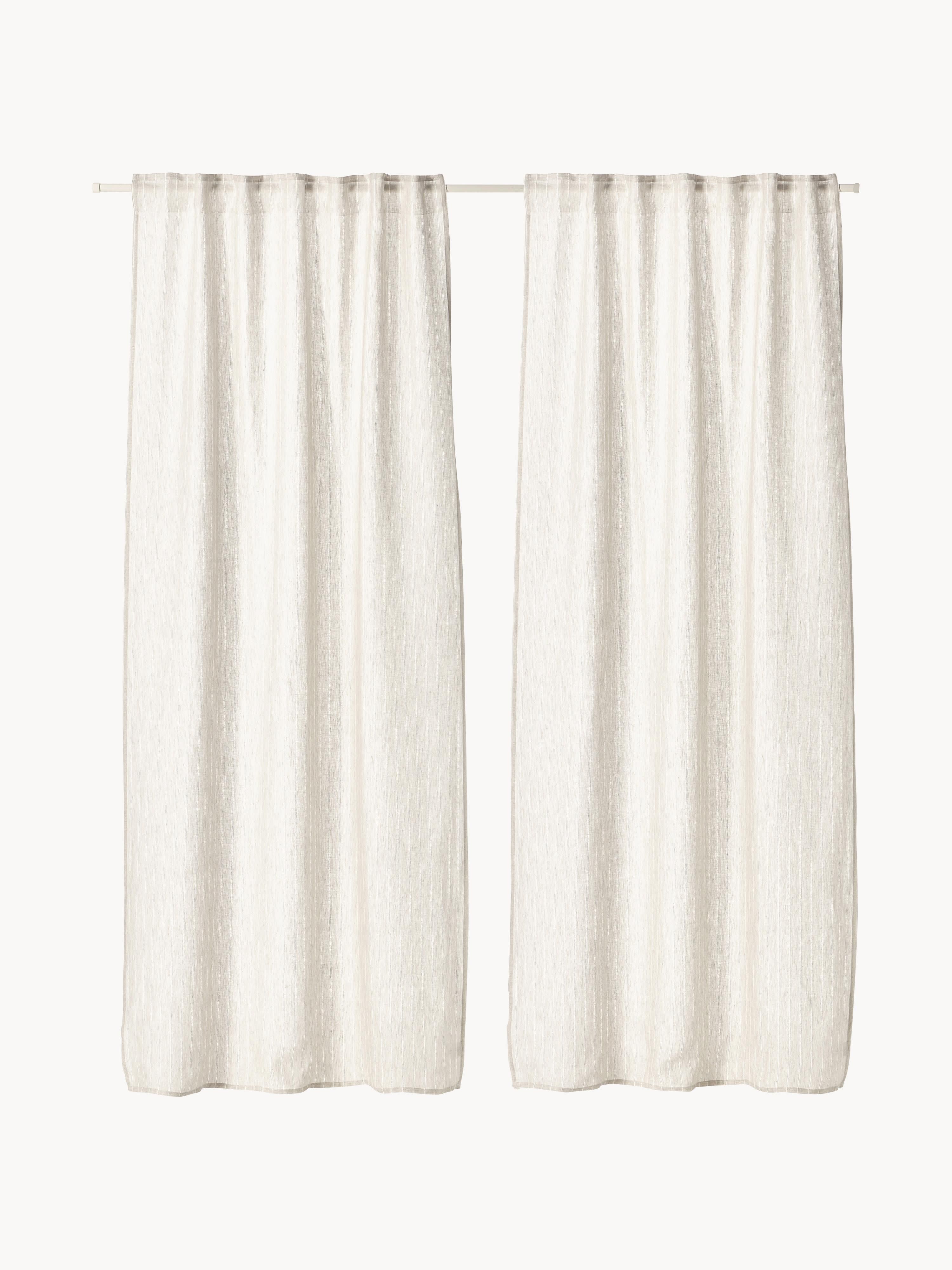 Birch Sheer Multi-Band Curtains, Set of 2, W 130 cm