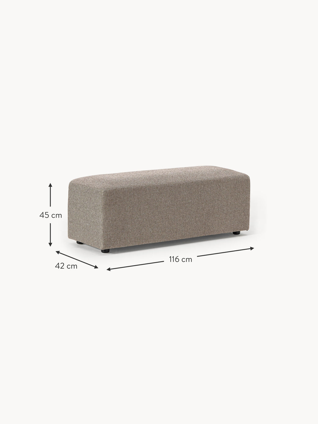 Melva XL Ottoman, W 116 x D 42 cm