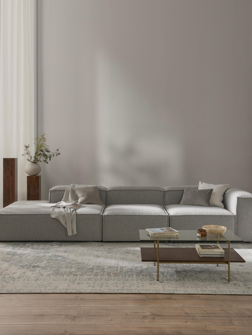 Lennon Bouclé Modular XL Ottoman